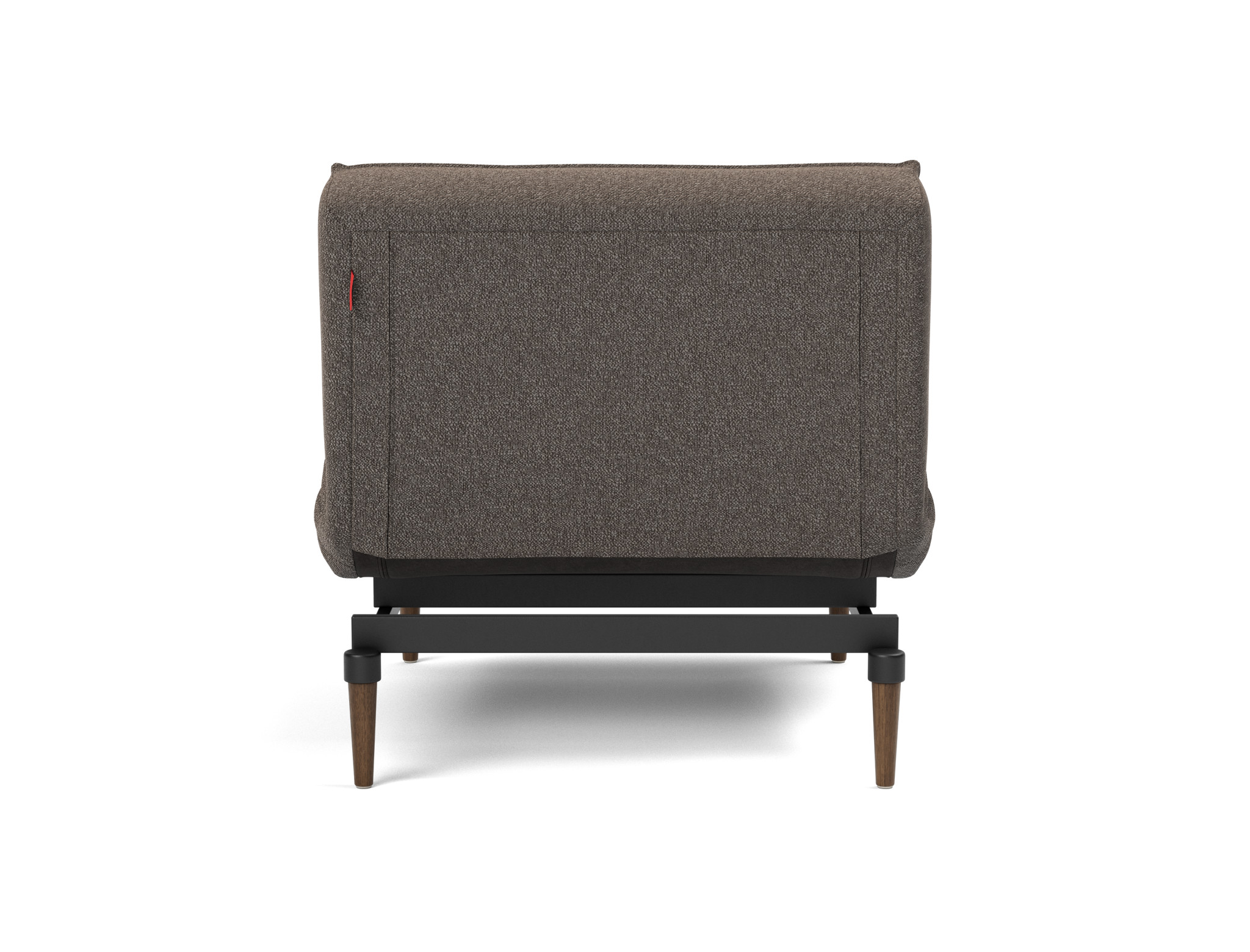 Sessel Splitback Boucle Skandi 530-Taupe Beine Styletto Eiche dunkel