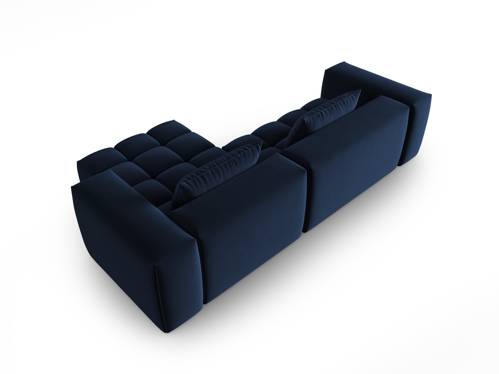 Cosmopolitan Design Ecksofa Verona 3-Sitzer Samt Casino Königsblau Rechts