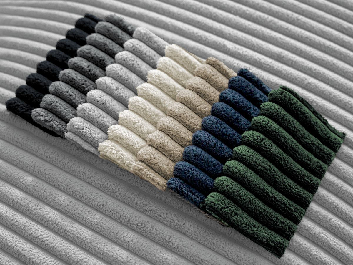 Bobochic Chelsea Sofa 2-Sitzer Breitcord weich Hellgrau