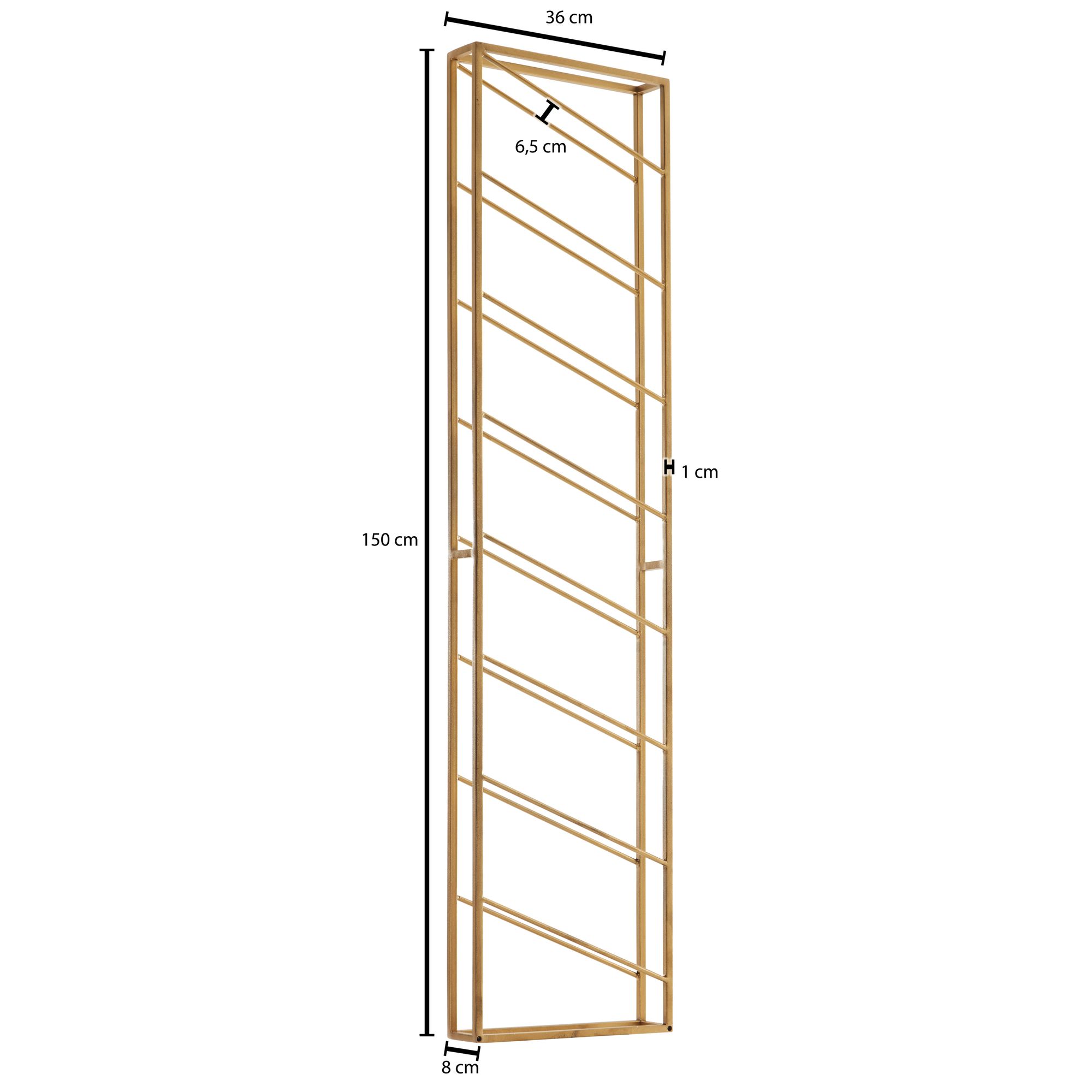 Flaschenregal Algard Metall Gold 36 × 8 × 150 cm