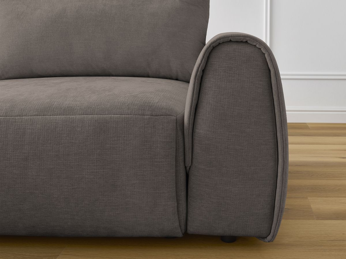 Bobochic Aden Ecksofa 246 × 152 cm Stoff Taupe Ecke links