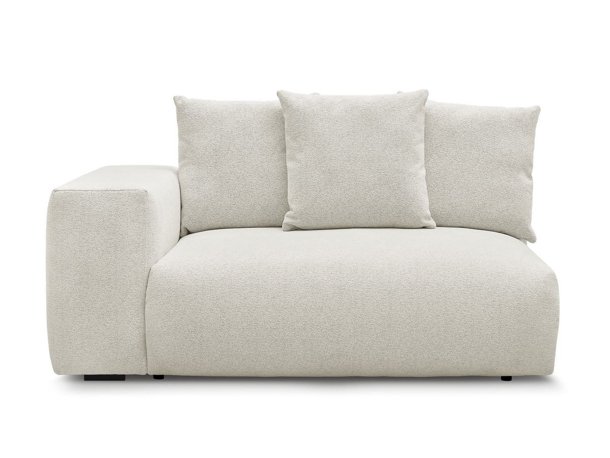 Bobochic Voltaire Sofamodul 2-Sitzer 178 × 100 cm Melange-Stoff Weiß Ecke links