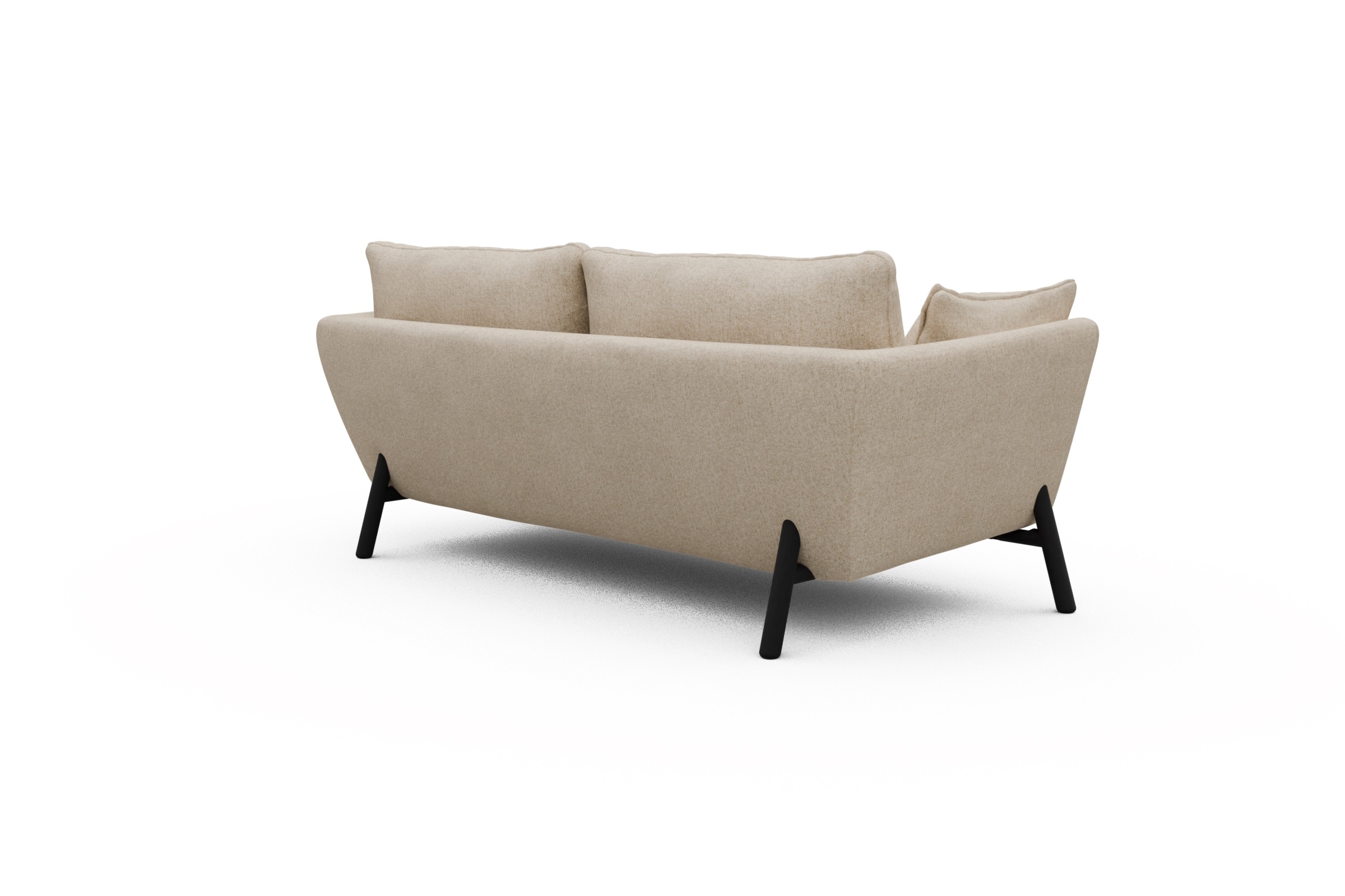 Sofa Emil 2-Sitzer Beinfarbe Eiche Schwarz Casone-Natural-Beige