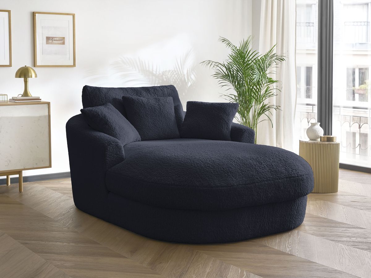 Bobochic Belem Méridienne-Modul Bouclé-Stoff Dunkelblau