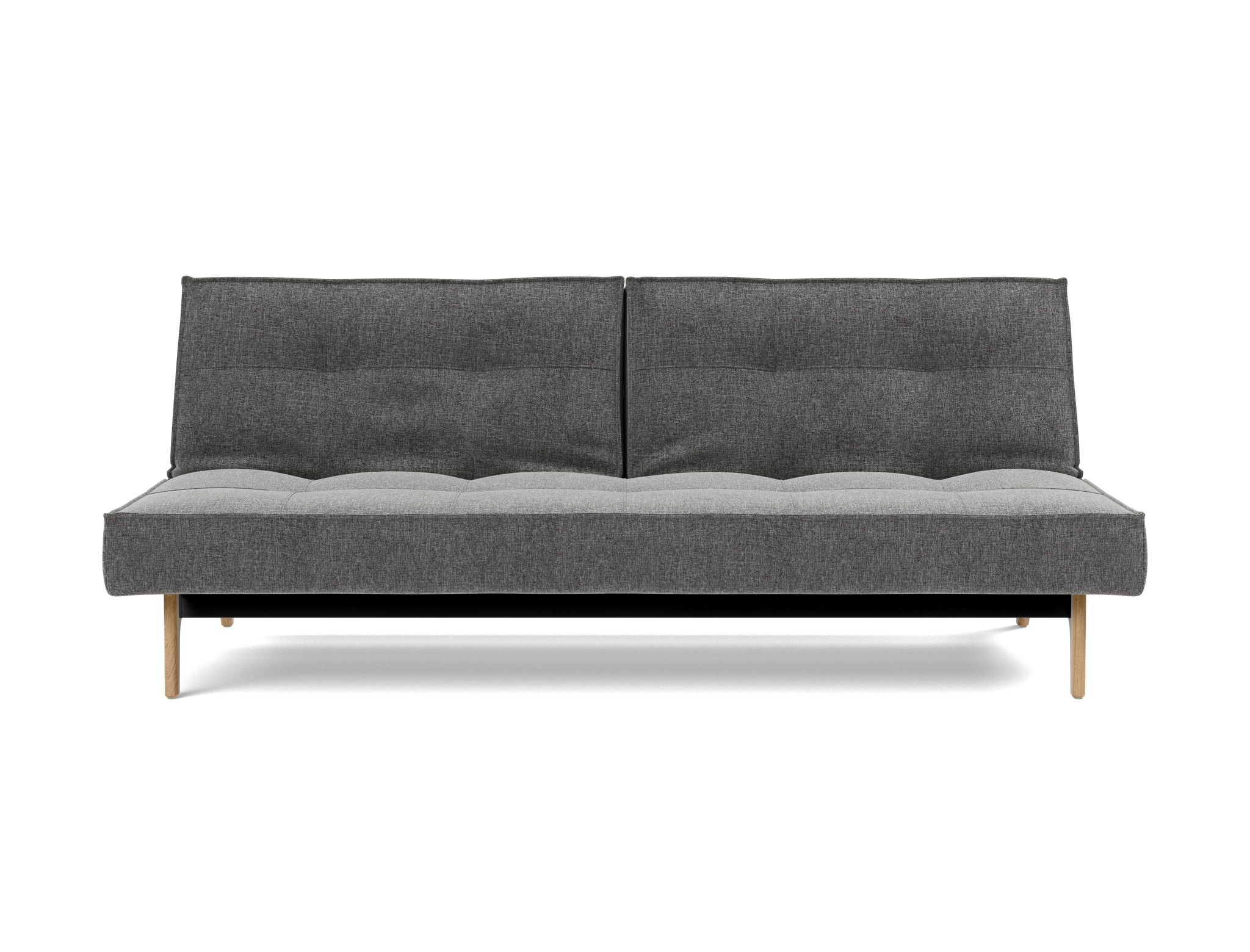 Schlafsofa Splitback Strukturierter Stoff Twist 563-Charcoal Beine Eiche