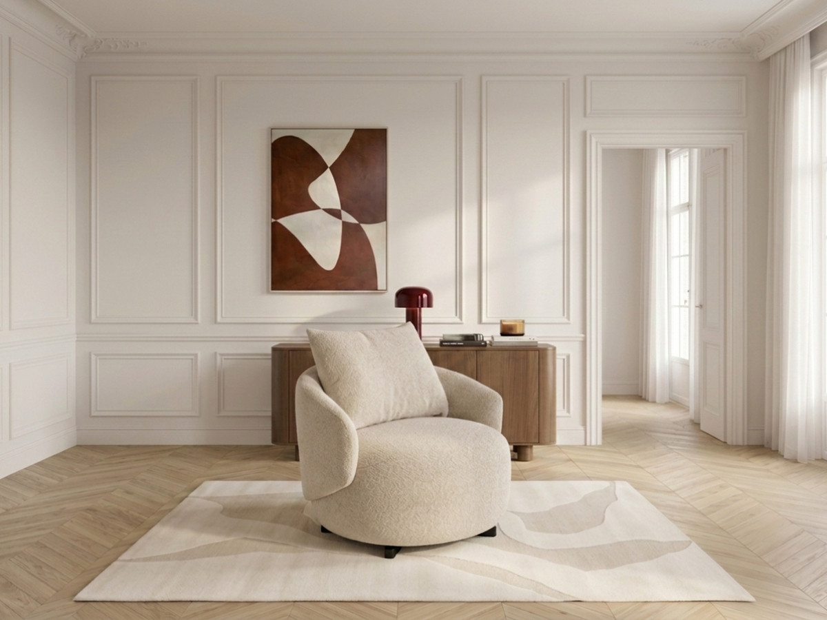 Bobochic Lexie Sessel Melange-Stoff Beige