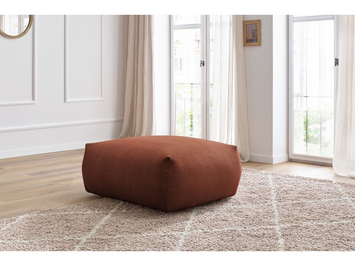 Bobochic Voltaire Pouf 106 × 90 cm Cordsamt Orange