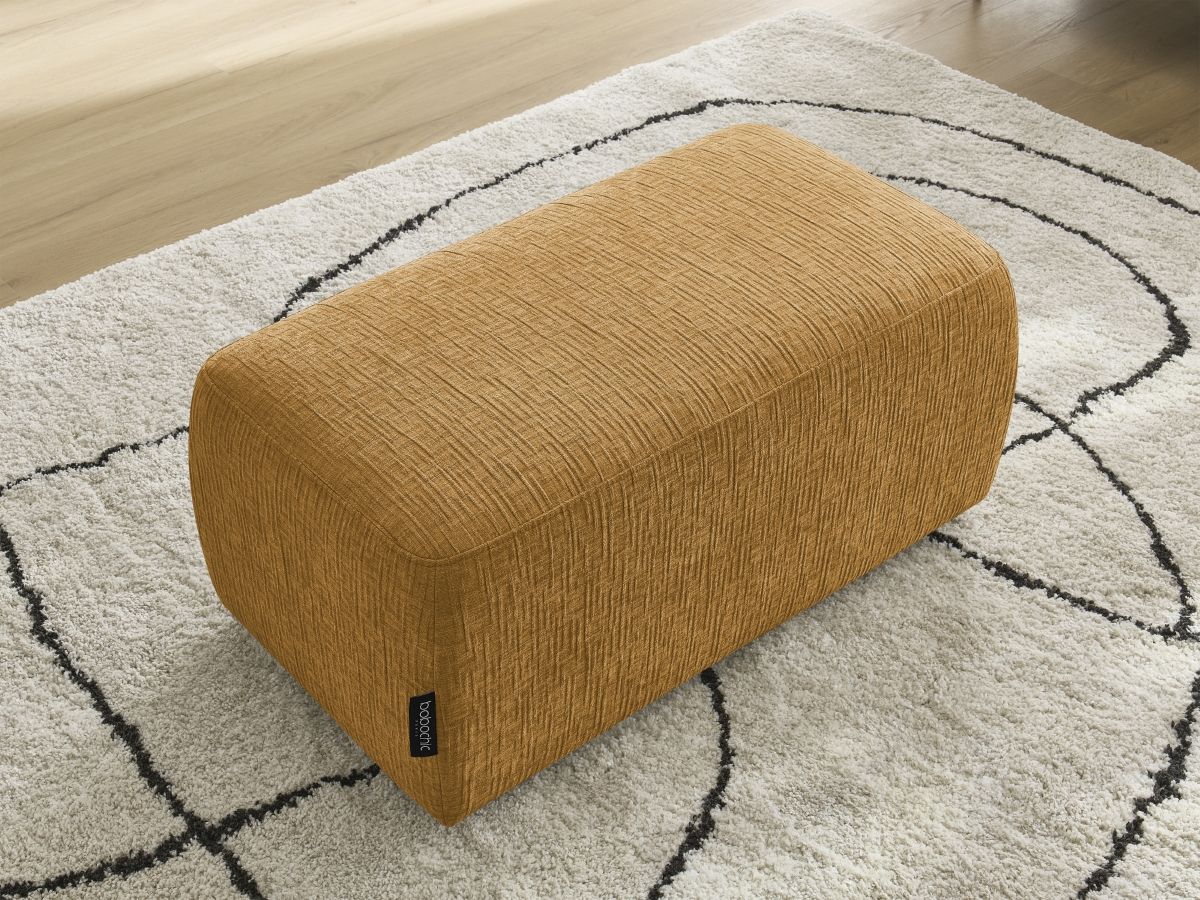 Bobochic Atilla Pouf Strukturstoff Gelb