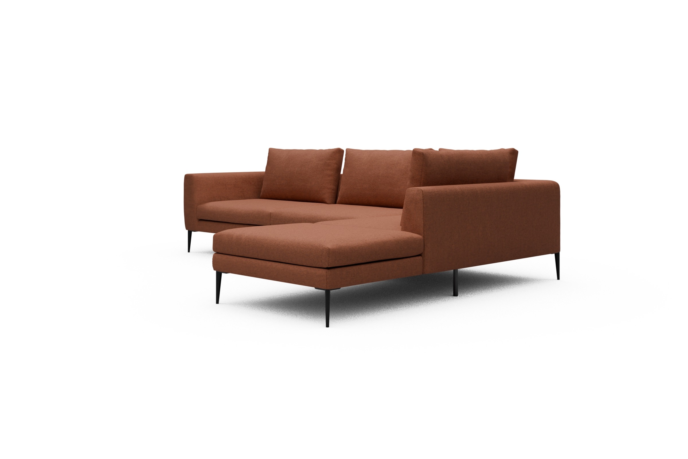 Ecksofa Paul Relax-Ecke links mit 3-Sitzer Weda-Rust