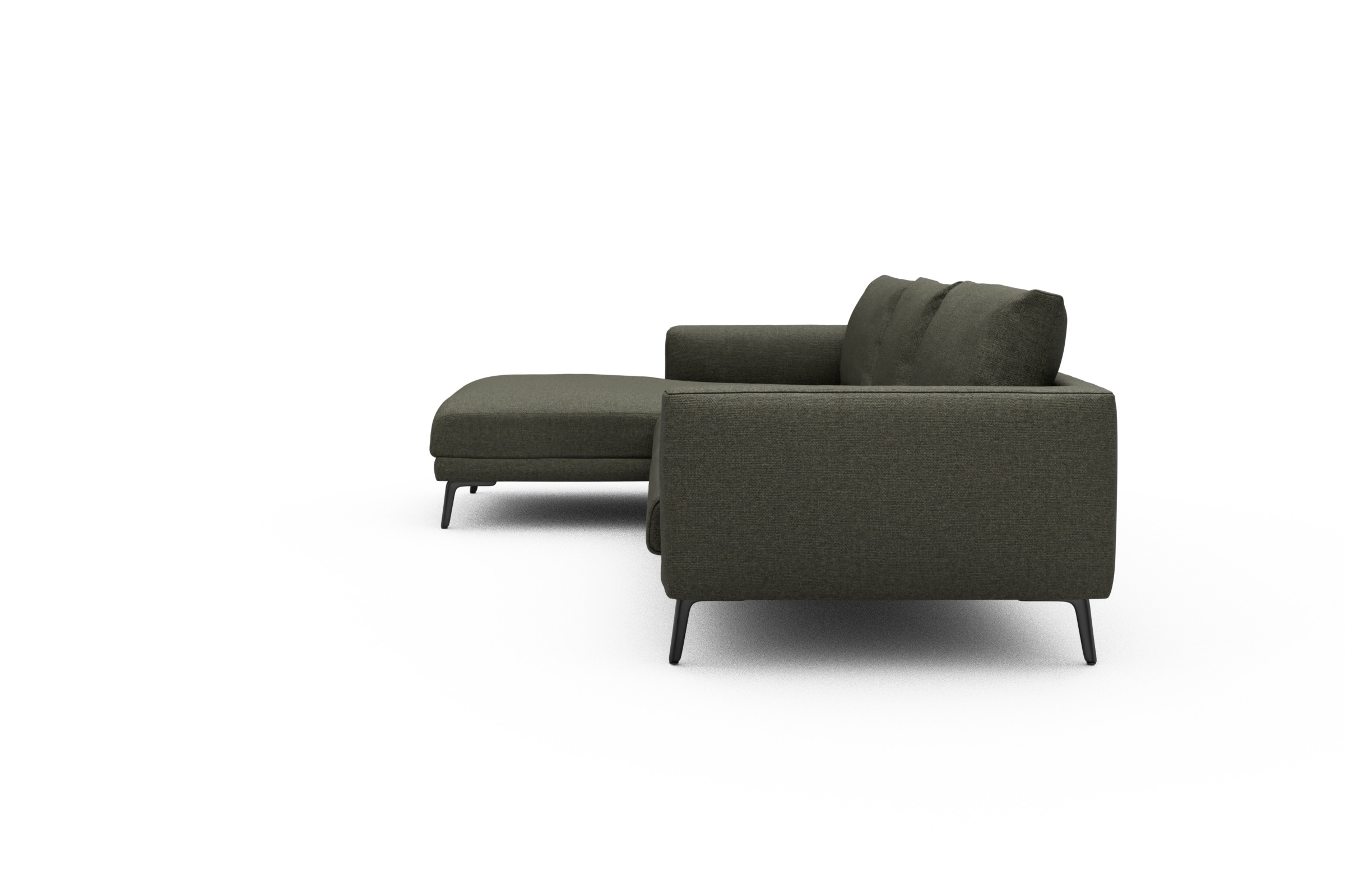 Ecksofa Karl Chaiselongue links mit 2,5-Sitzer Sama-Winter-Moss