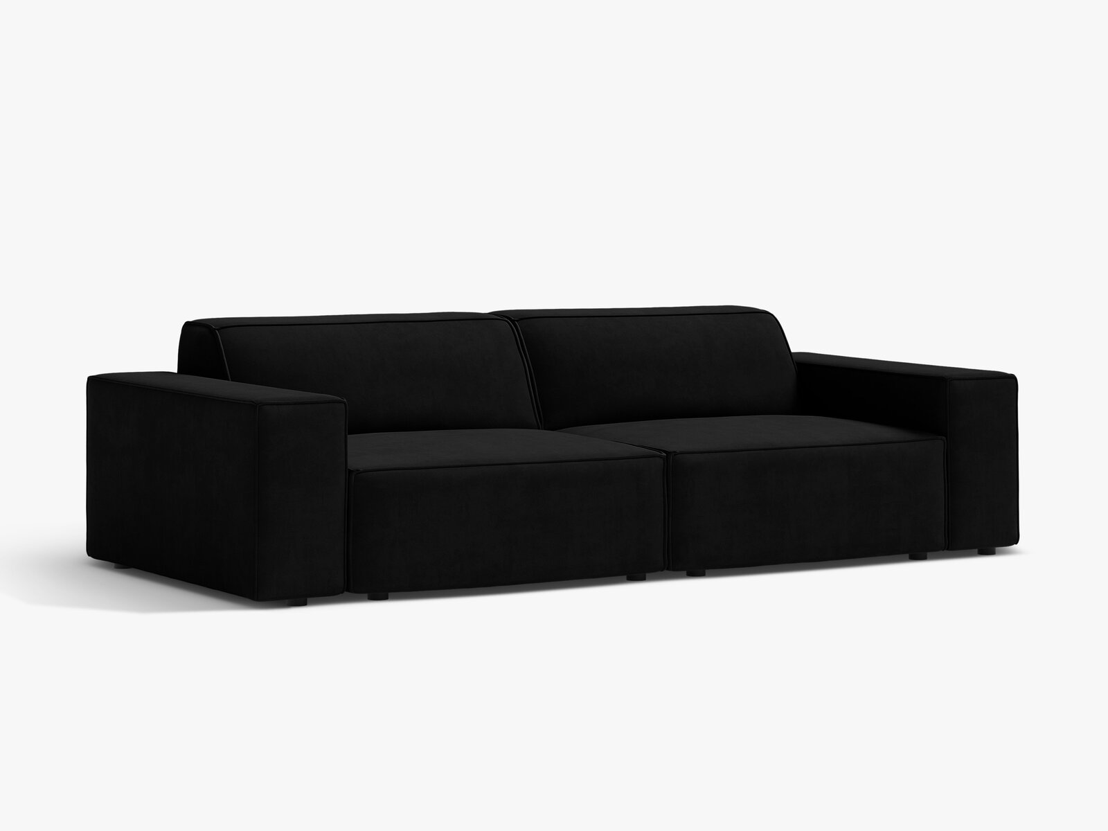 Micadoni 3-Sitzer Sofa Jodie Samt Bluvel Schwarz