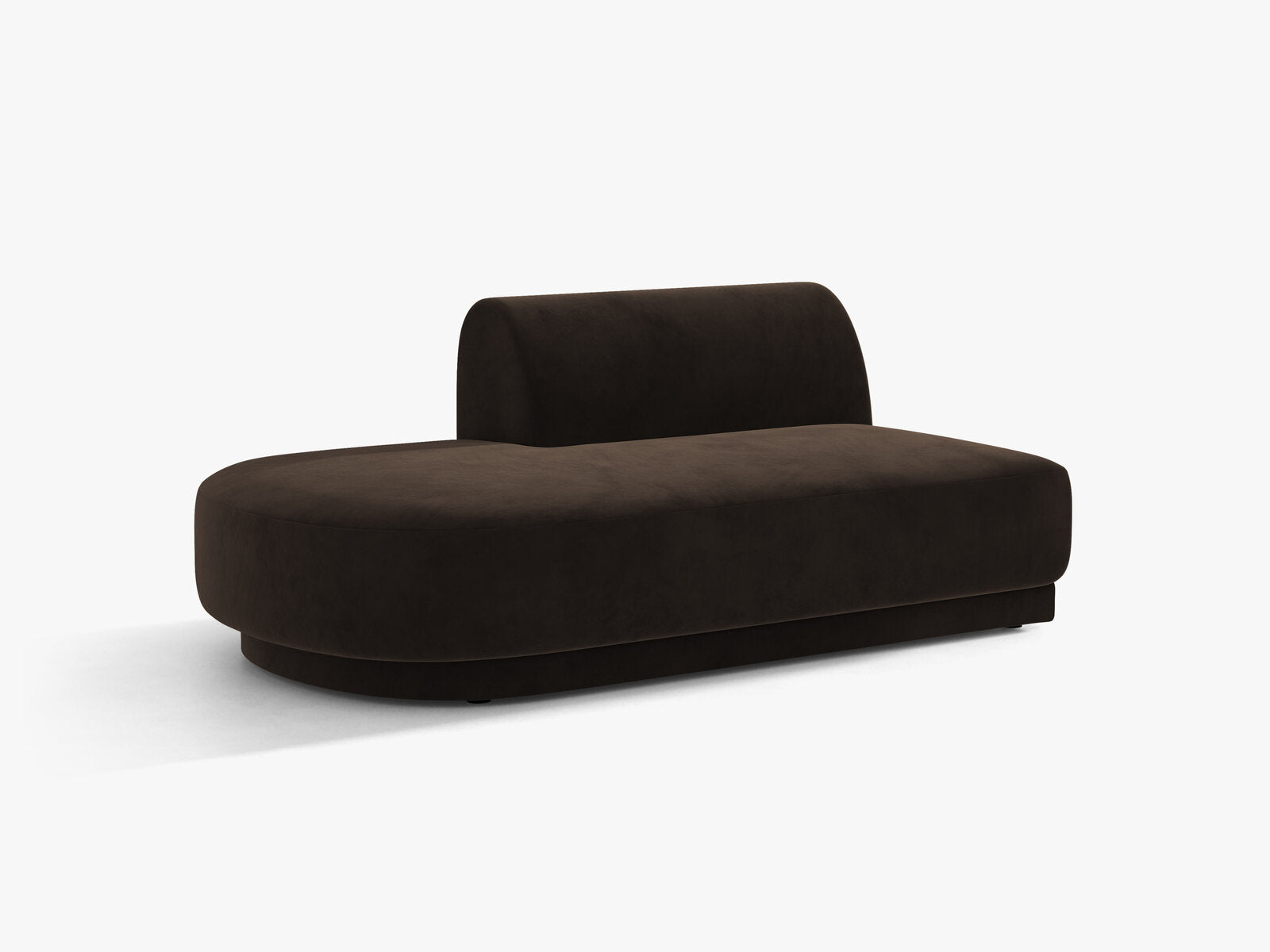 Micadoni 2-Sitzer Sitzmodul offen Miley Links Samt Bluvel Dunkelbraun