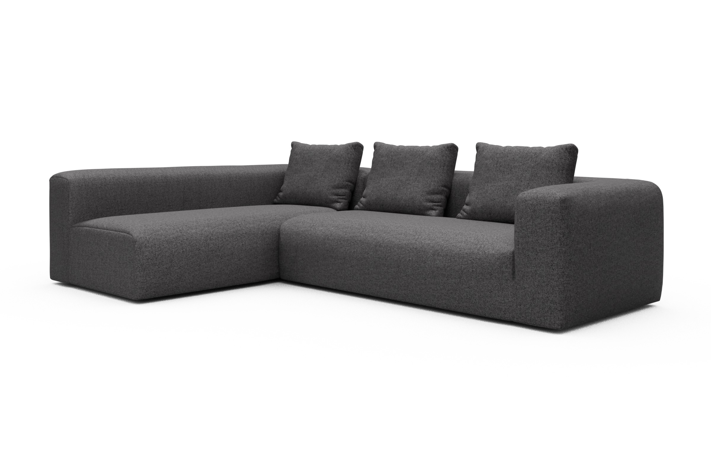 Ecksofa Fred 2x 2,5-Sitzer links offen Sama-Antracite