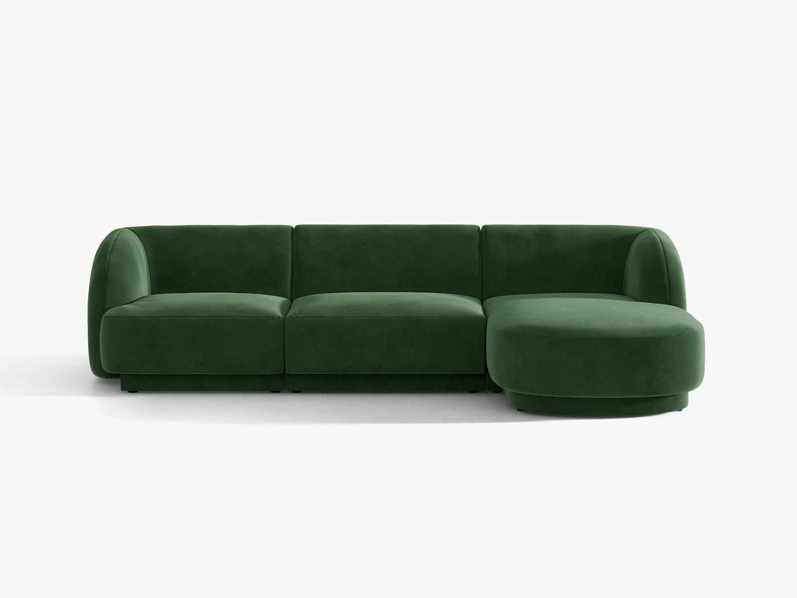 Micadoni Ecksofa Miley 4-Sitzer Rechts Samt Venus Flaschengrün