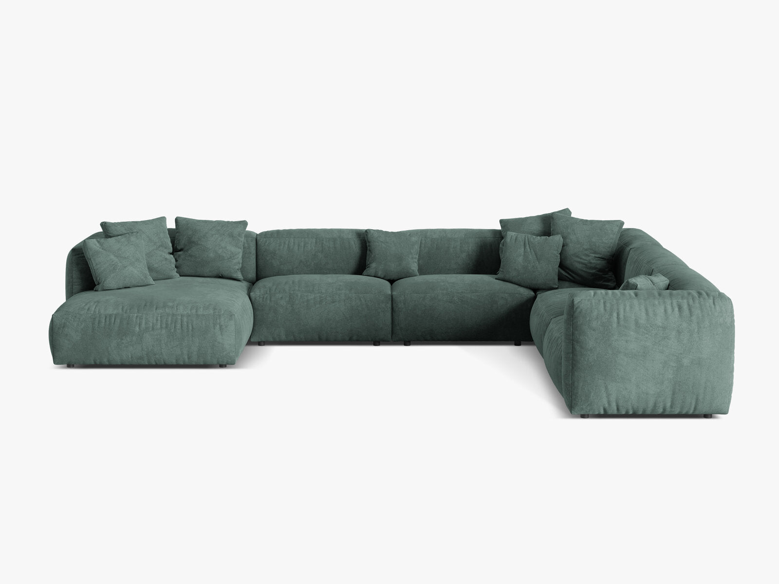 Micadoni modulares Ecksofa XL Martina 6-Sitzer Rechts Samt Vogue Petrol