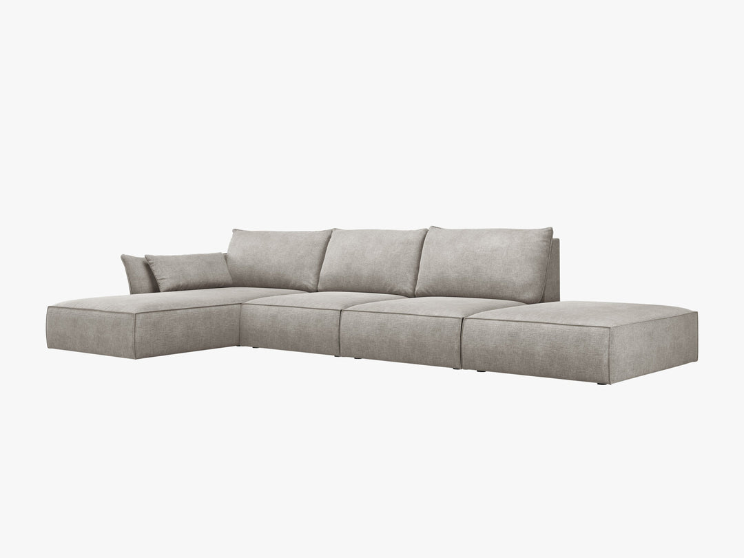 Micadoni Ecksofa Kaelle 5-Sitzer Links Chenille Over The Horizon Hellgrau
