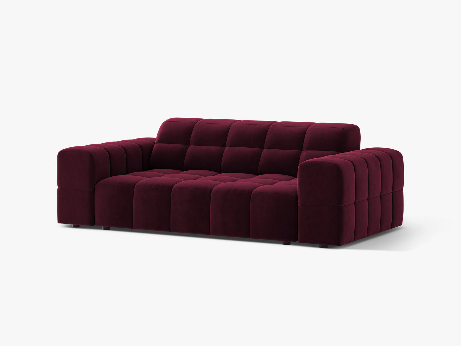 Micadoni Jennifer Sofa 2-Sitzer Samt Venus Burgundfarben