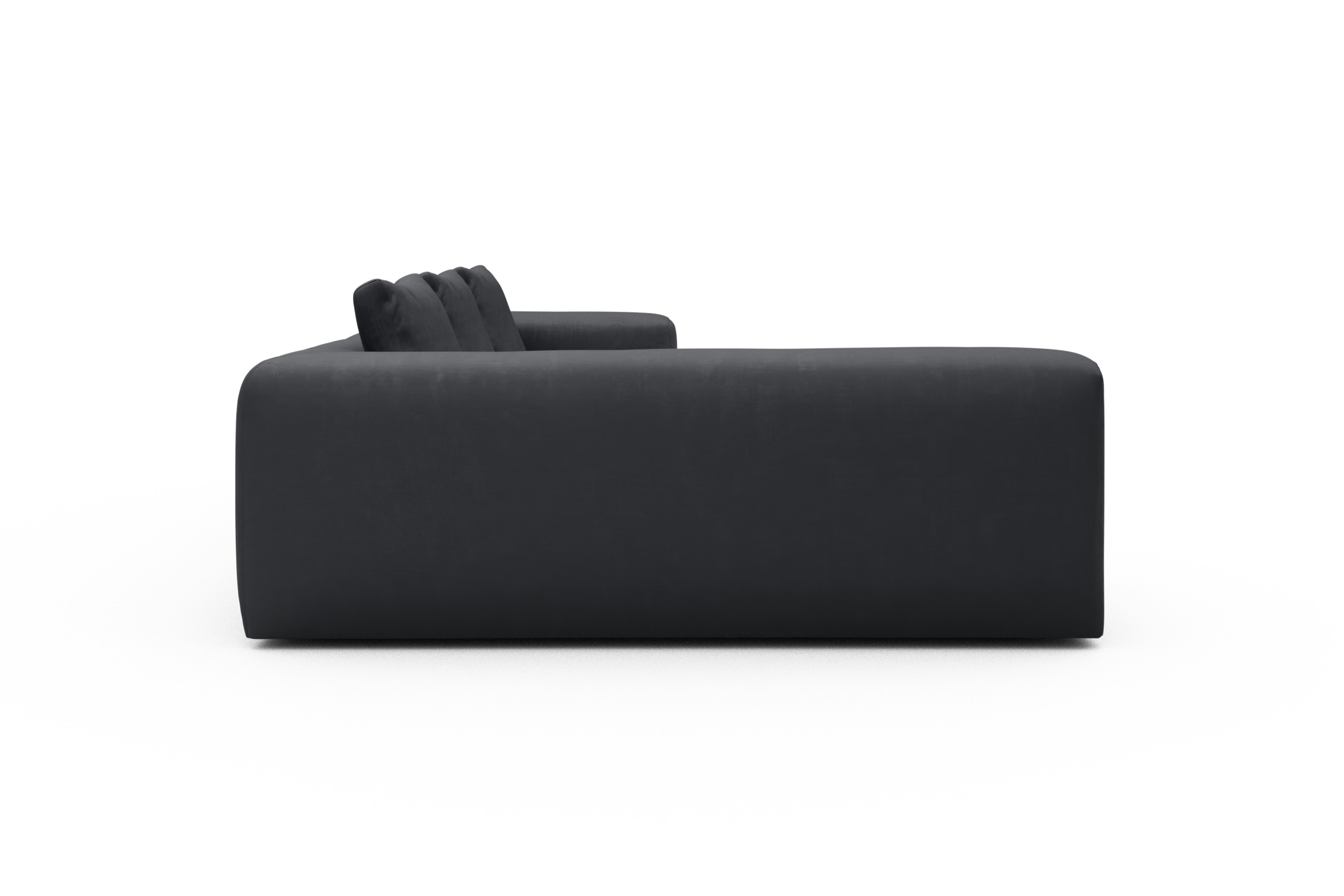 Ecksofa Fred 2x 2,5-Sitzer links offen Cordufine-Slate-Grey