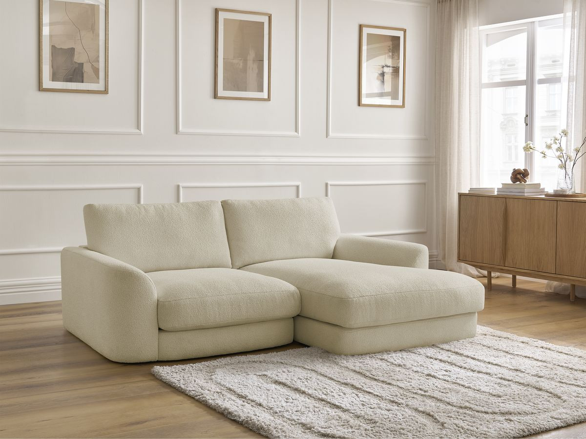 Bobochic Leonore Ecksofa Bouclé-Stoff Beige Ecke rechts