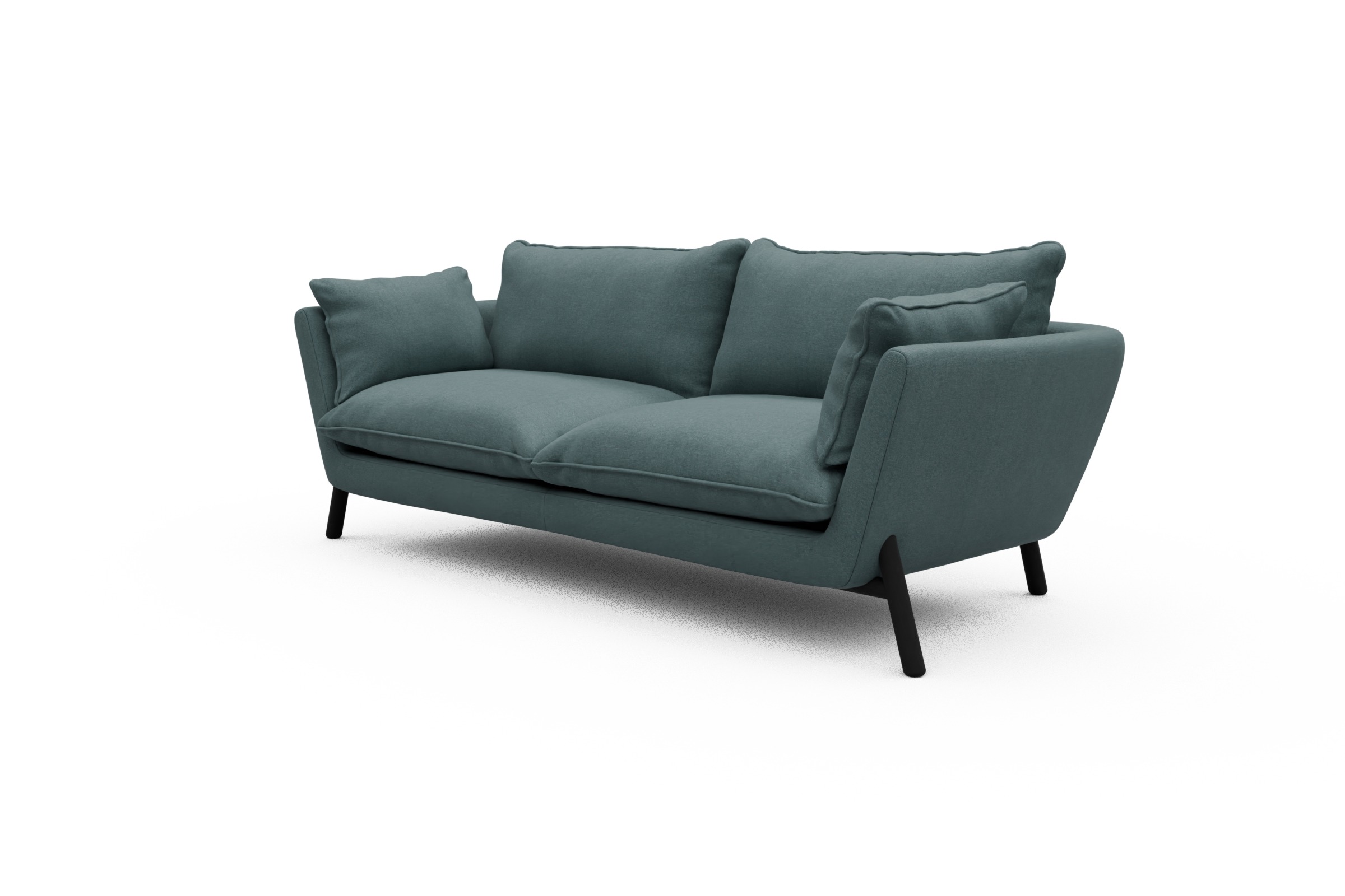 Sofa Emil PREMIUM 3-Sitzer Beinfarbe Eiche Schwarz Satya-Niagara