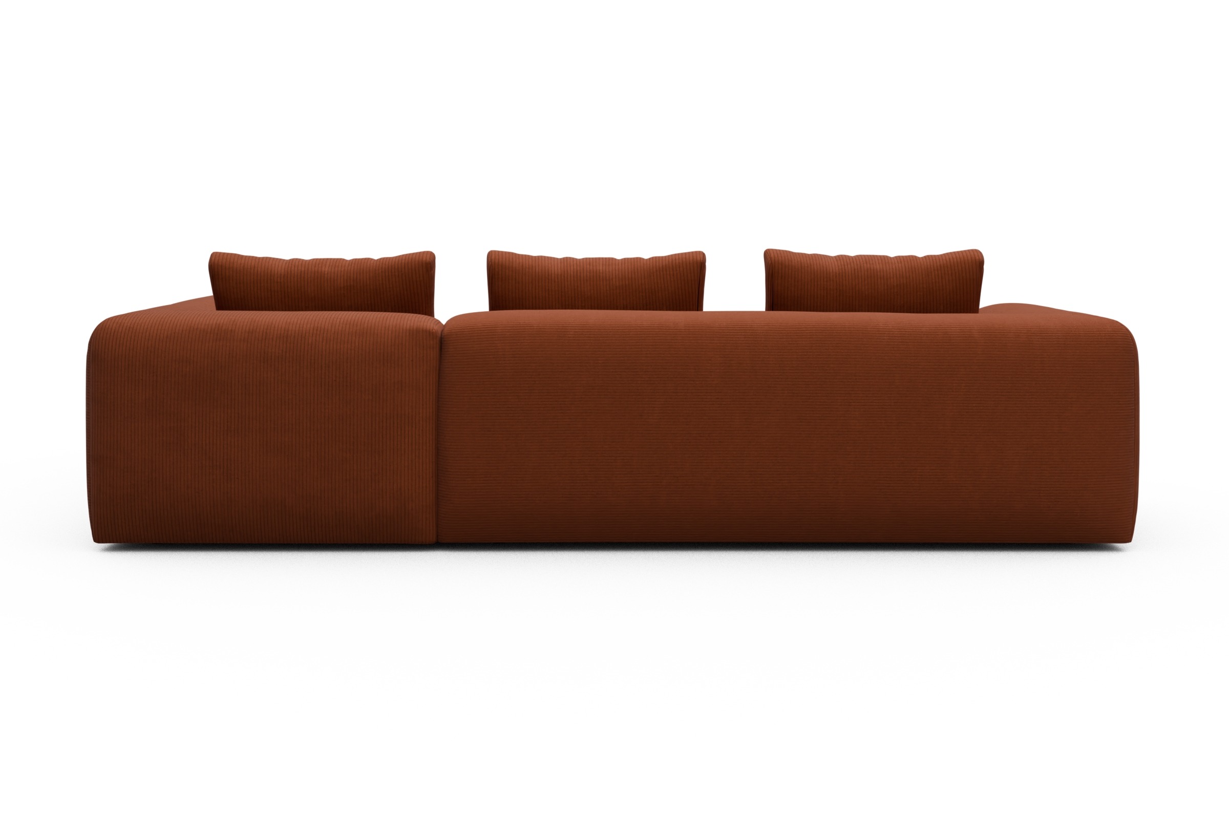 Ecksofa Fred 2x 2,5-Sitzer rechts offen Corduroy-Burnt-Orange