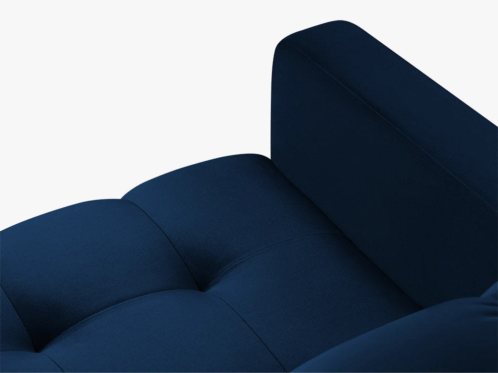 Micadoni Sofa Mamaia 3-Sitzer Samt Bluvel Königsblau schwarze Beine