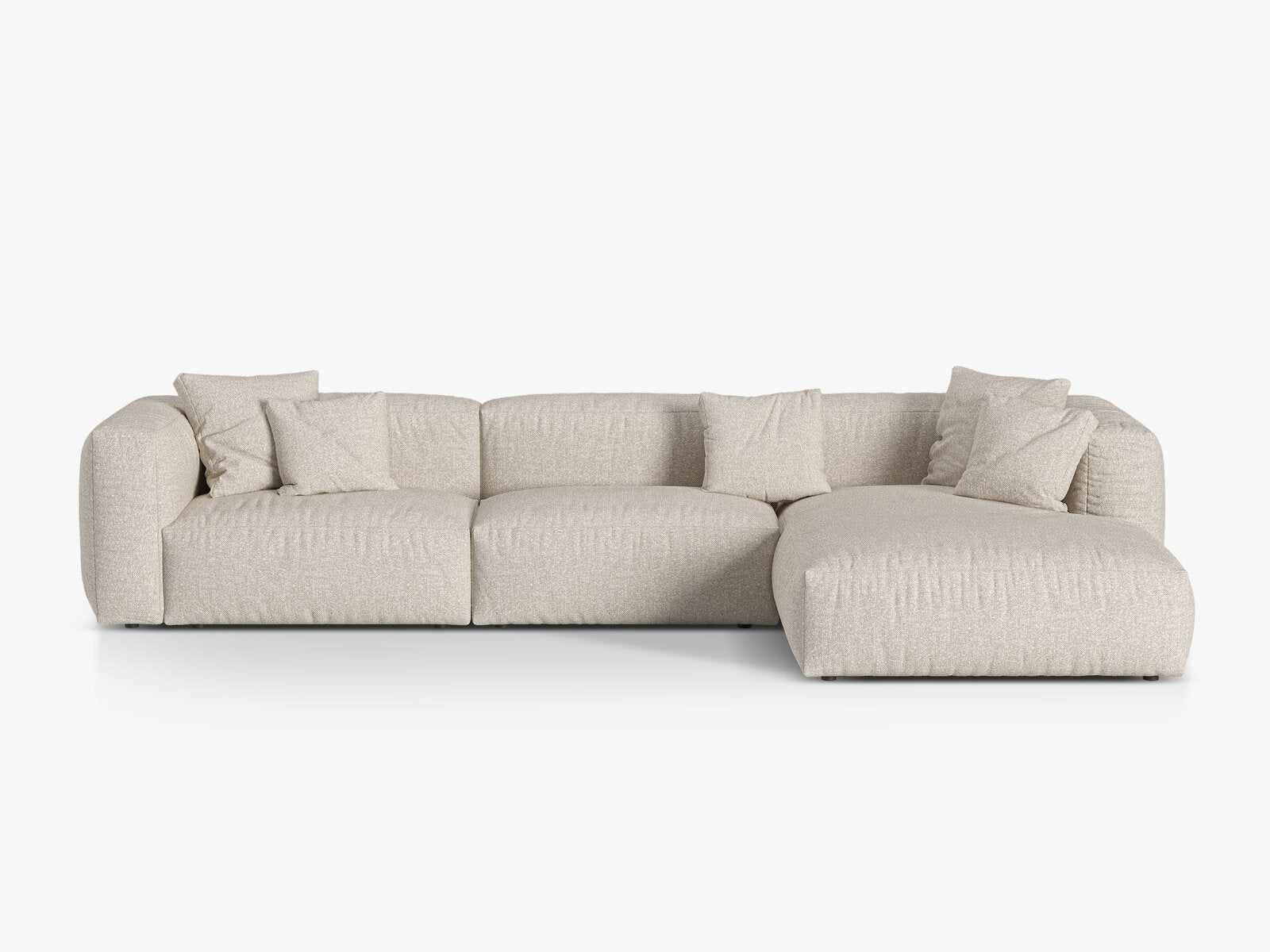 Micadoni Ecksofa Martina 3-Sitzer Rechts Boucle Monet Beige