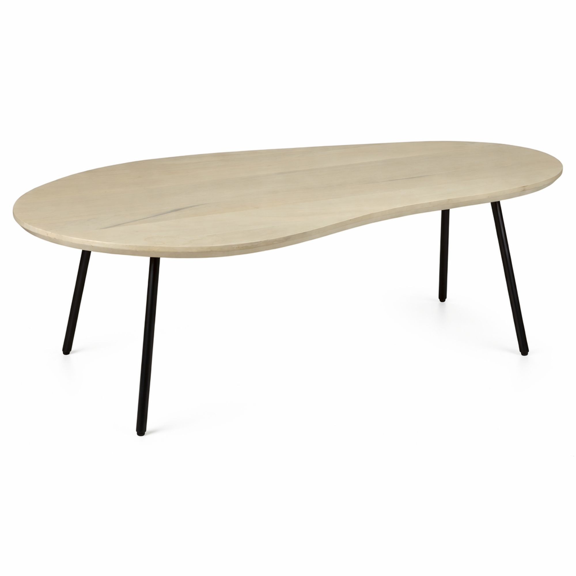 Couchtisch Ramnes Mango Massivholz Weiß 122 × 63 × 36 cm