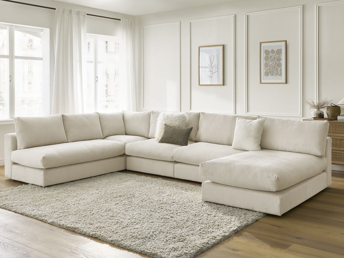 Bobochic Paris Ecksofa Cordsamt Beige