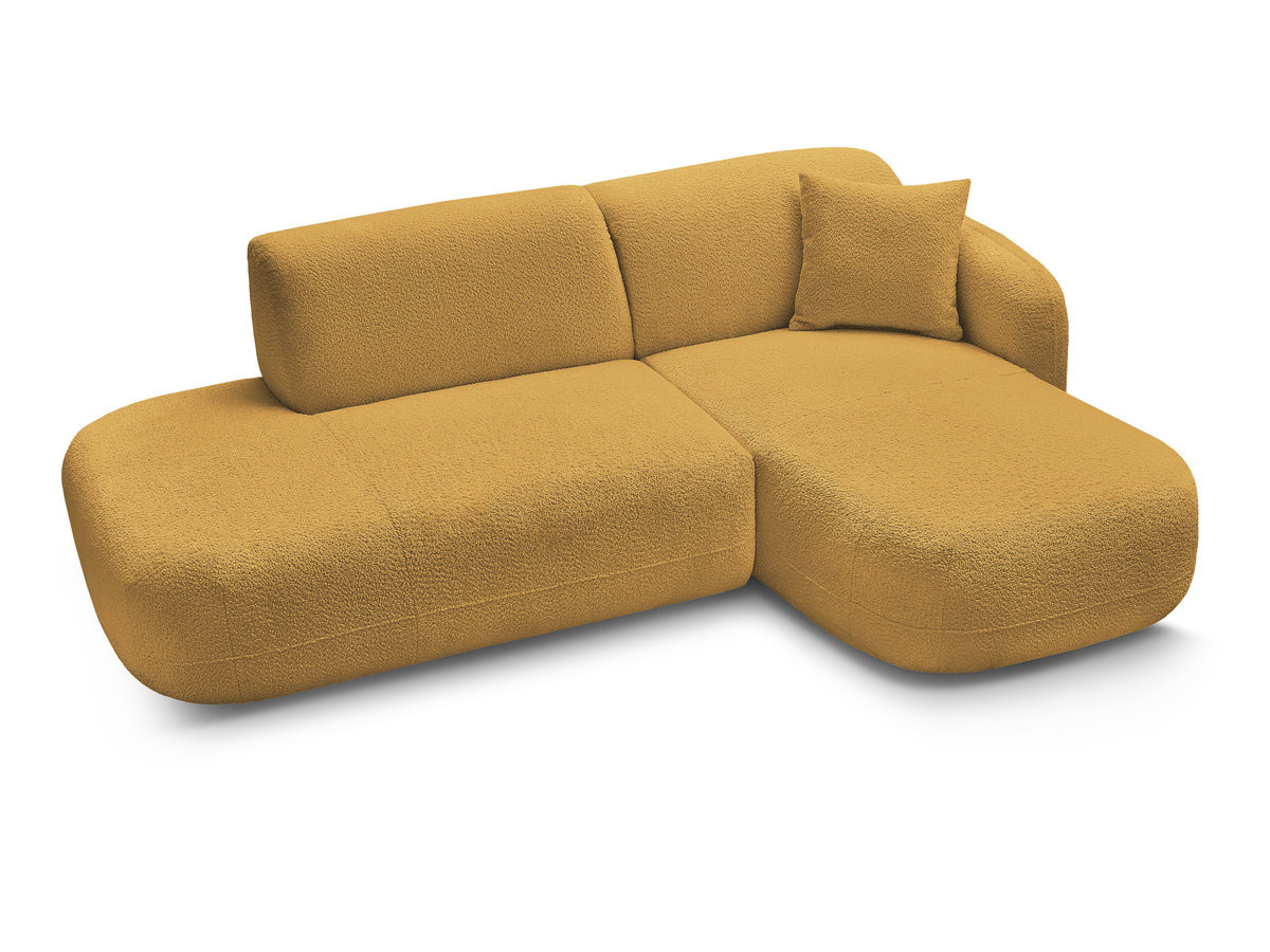 Bobochic Anda Ecksofa 241 × 163 cm Chenille Gelb Ecke rechts
