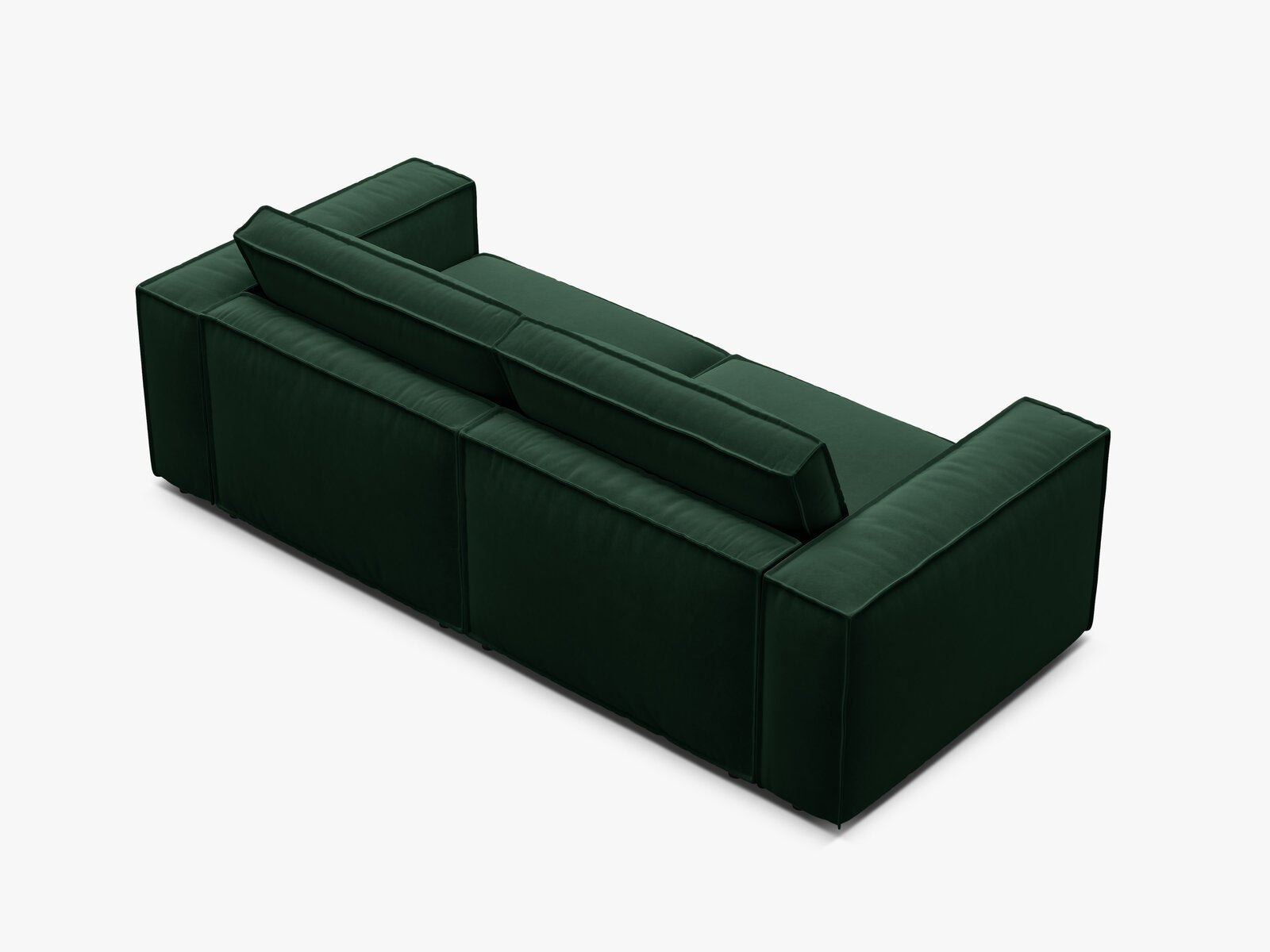 Micadoni modulares Sofa Pola 3-Sitzer Samt Salvador Flaschengrün