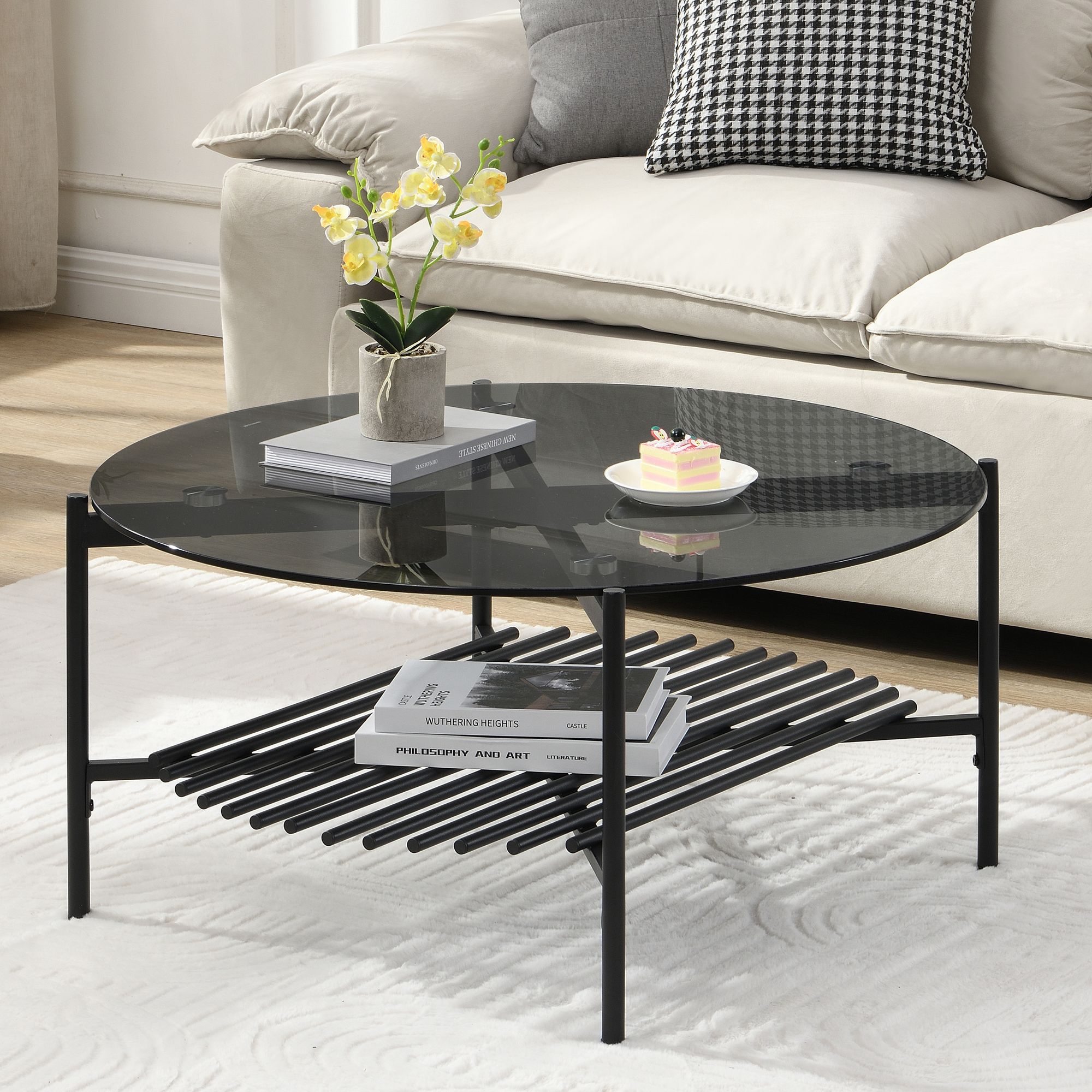 Couchtisch Mundheim Glas Schwarz Ø 80 cm