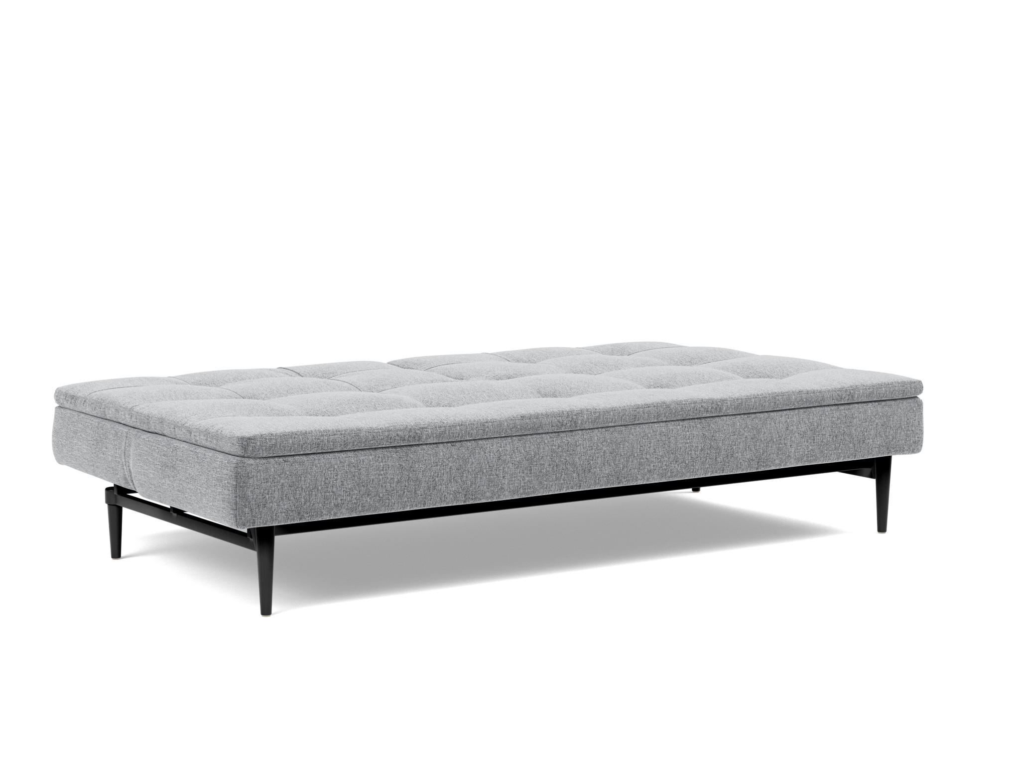 Schlafsofa Dublexo Strukturierter Stoff Twist 565-Granite Beine Styletto Eiche schwarz