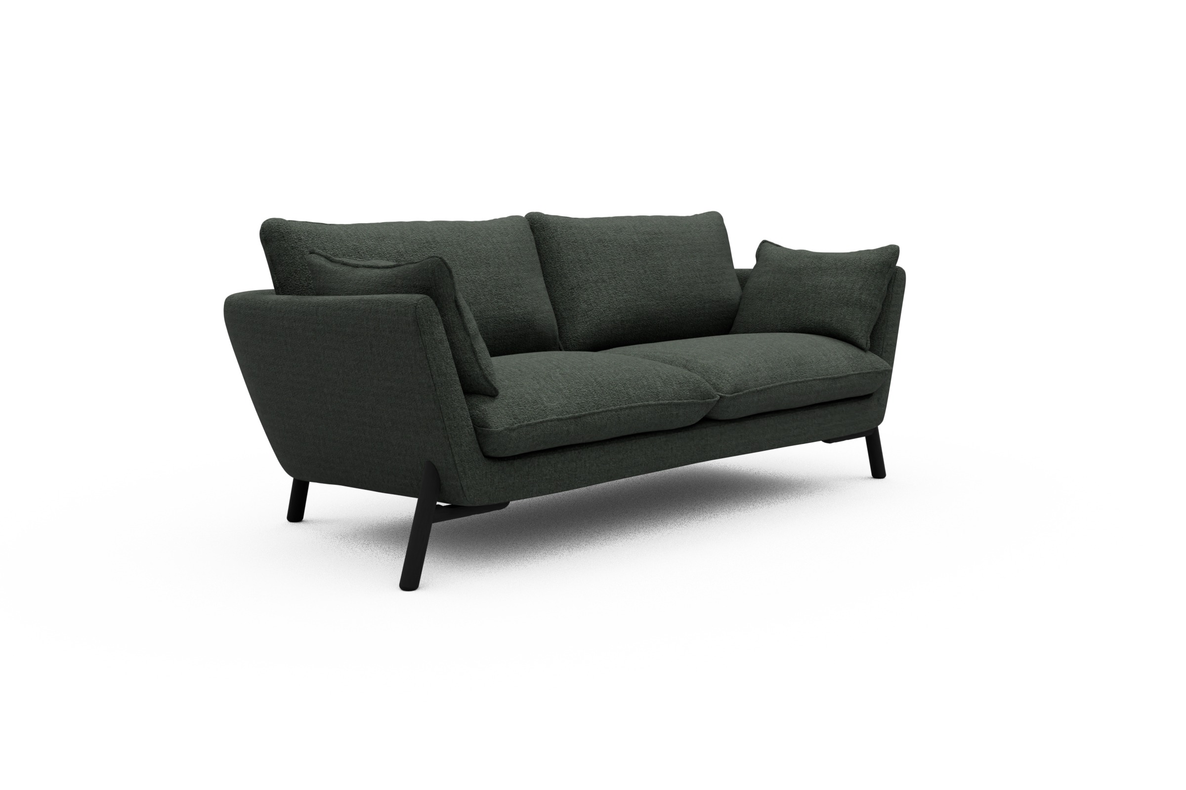 Sofa Emil 2-Sitzer Beinfarbe Eiche Schwarz Aivi-Pine-Green