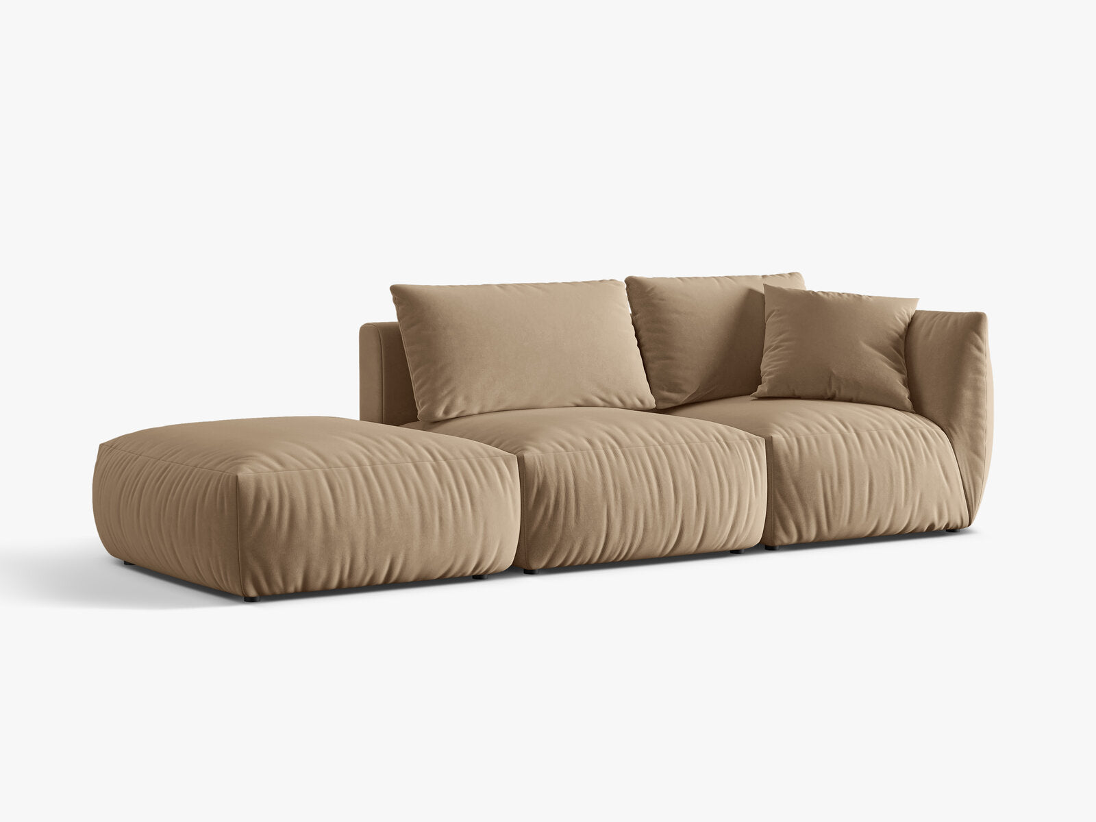 Micadoni Modulares Sofa Chris 3-Sitzer Links Samt Sand
