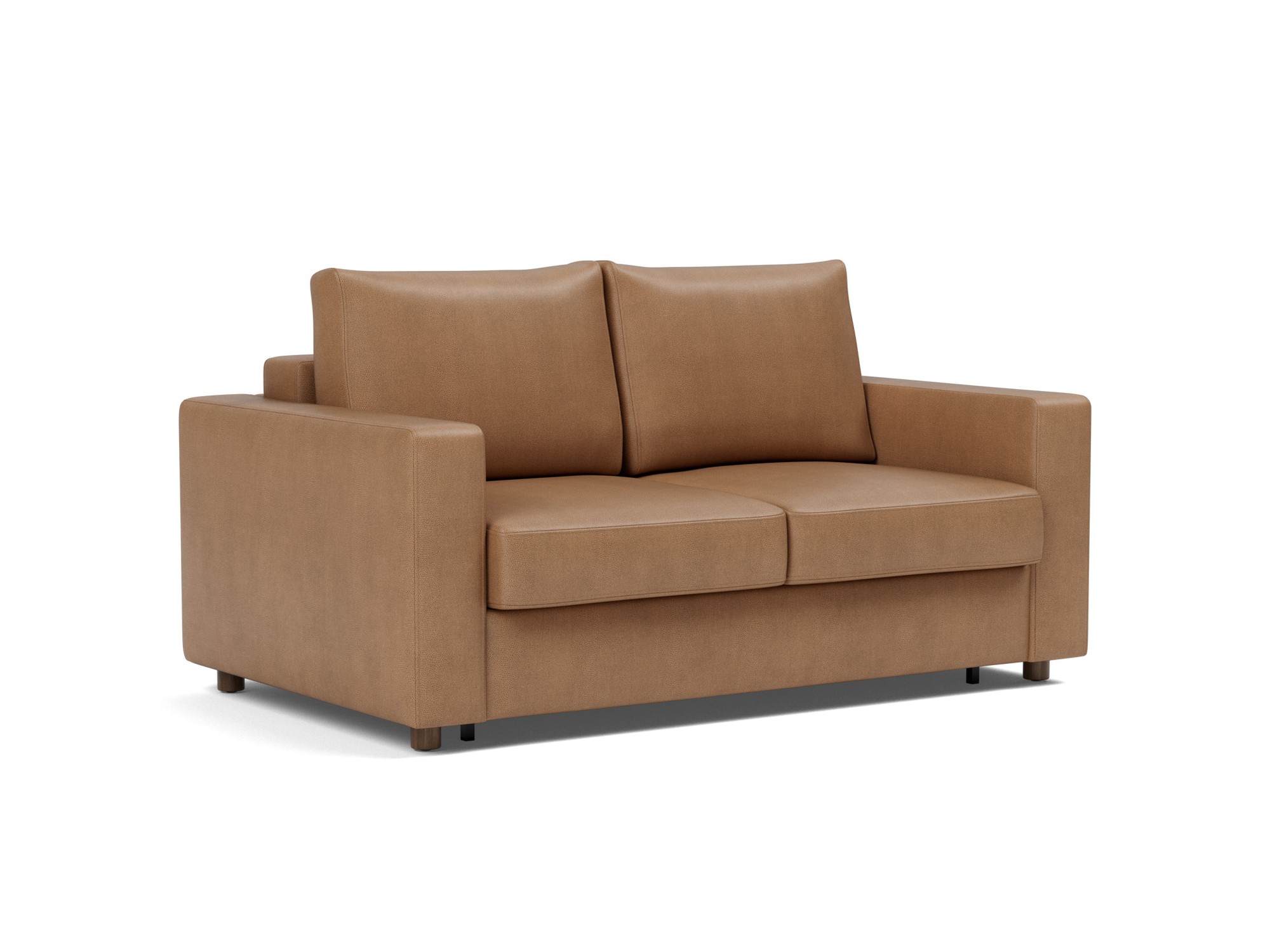 Schlafsofa Neah mit Standard-Armlehnen 140 Lederoptik Faunal 551-Brown