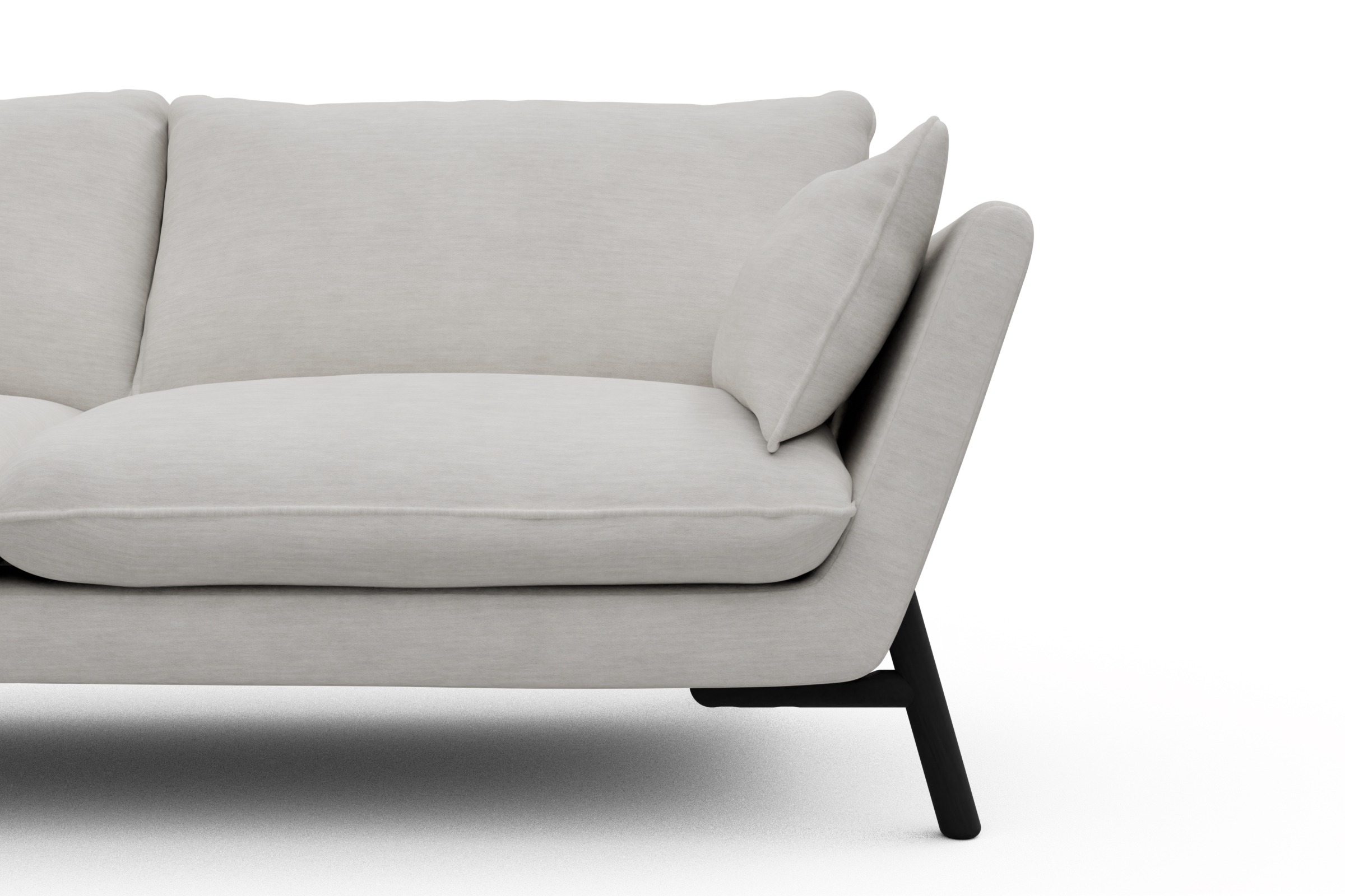 Sofa Emil 2-Sitzer Beinfarbe Eiche Schwarz Vivus-Dusty-Off-White