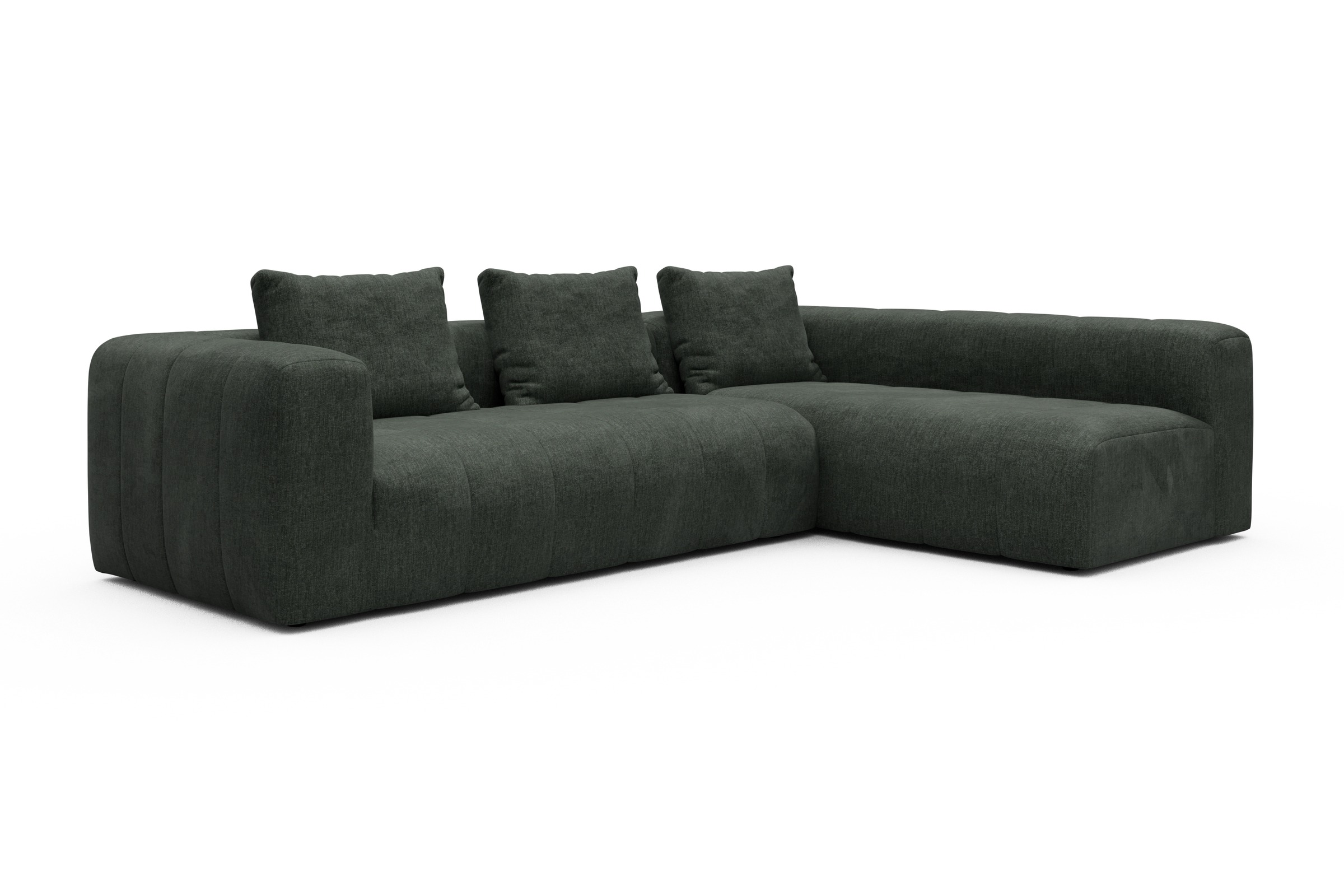 Ecksofa Hugo 2x 2,5-Sitzer Armlehne links Aivi-Pine-Green
