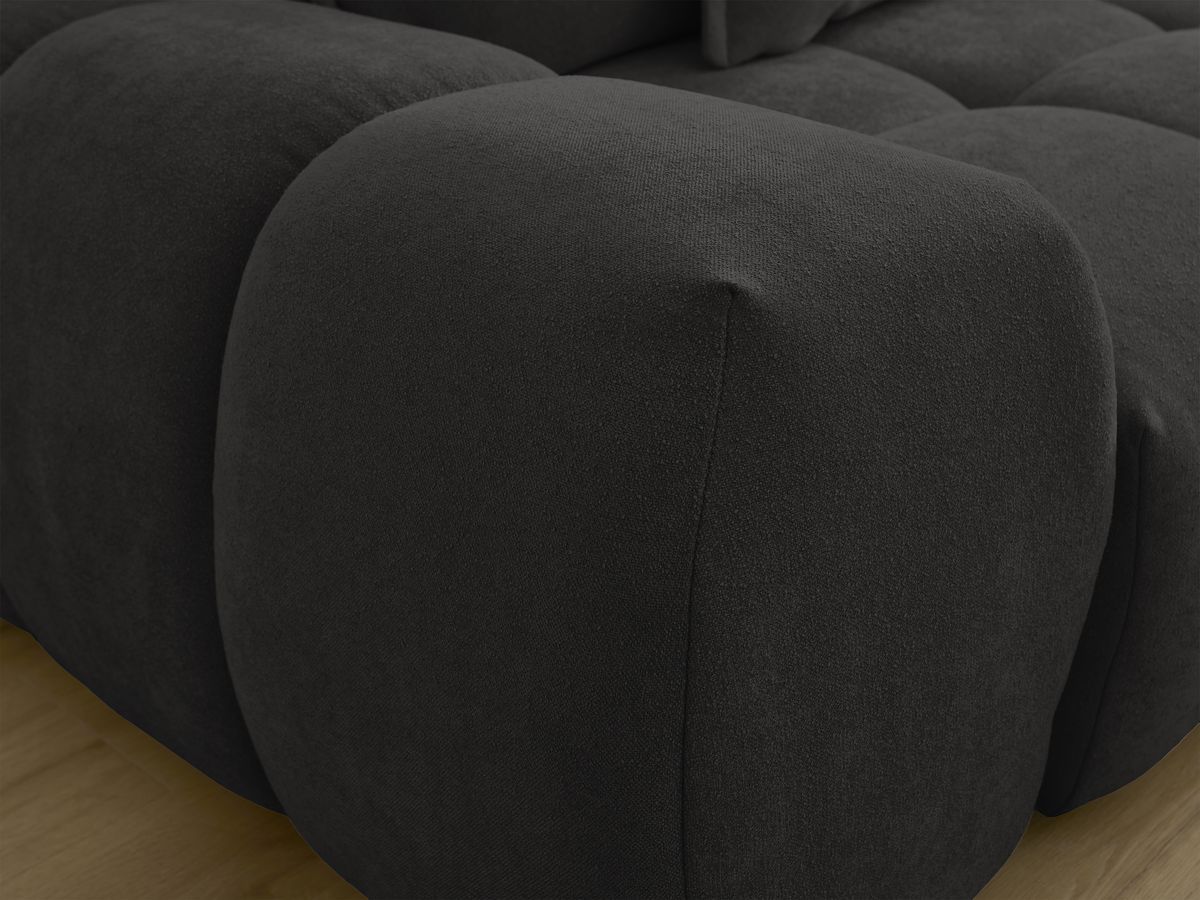 Bobochic Everest Sofa 3-Sitzer, 5 Kissen Strukturstoff Schwarz