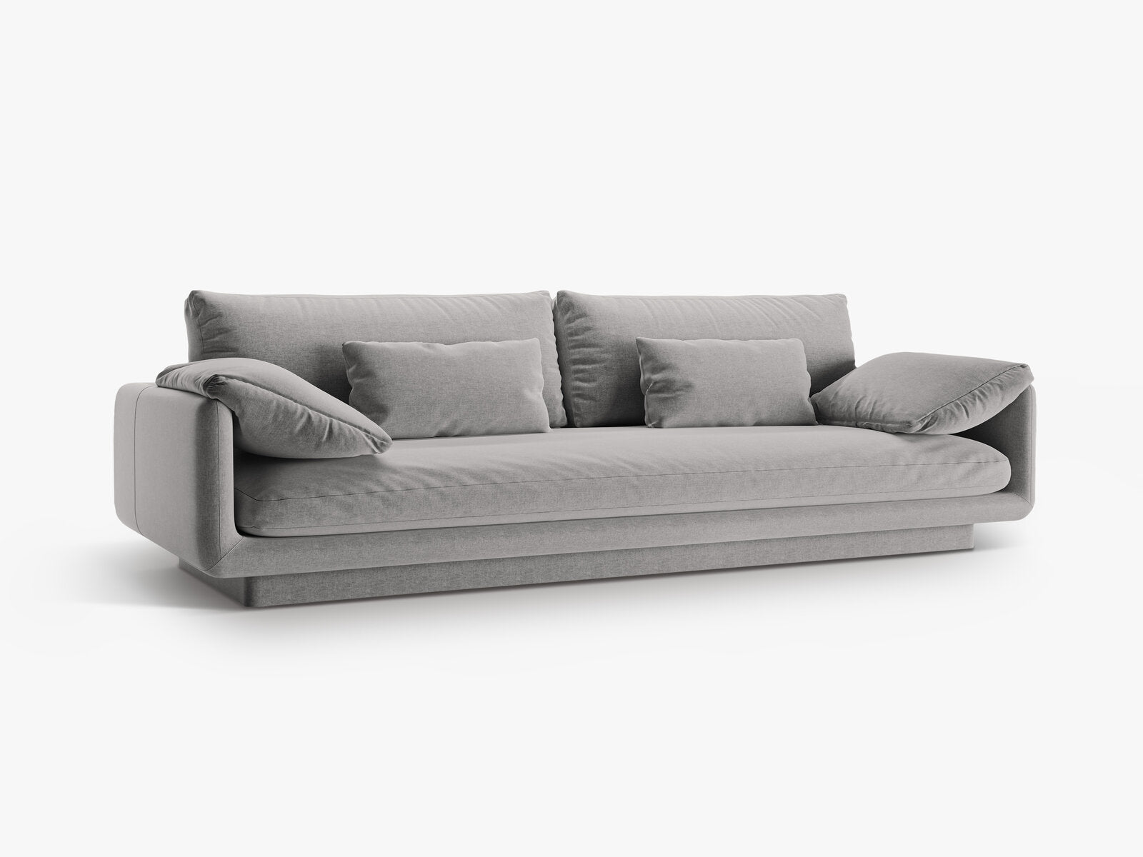 Micadoni Sofa Torino 4-Sitzer Strukturierter Stoff Hellgrau