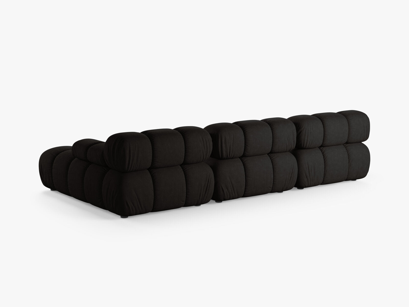 Micadoni Modulares Ecksofa Bellis 4-Sitzer Rechts Strukturierter Stoff Liberty Schwarz