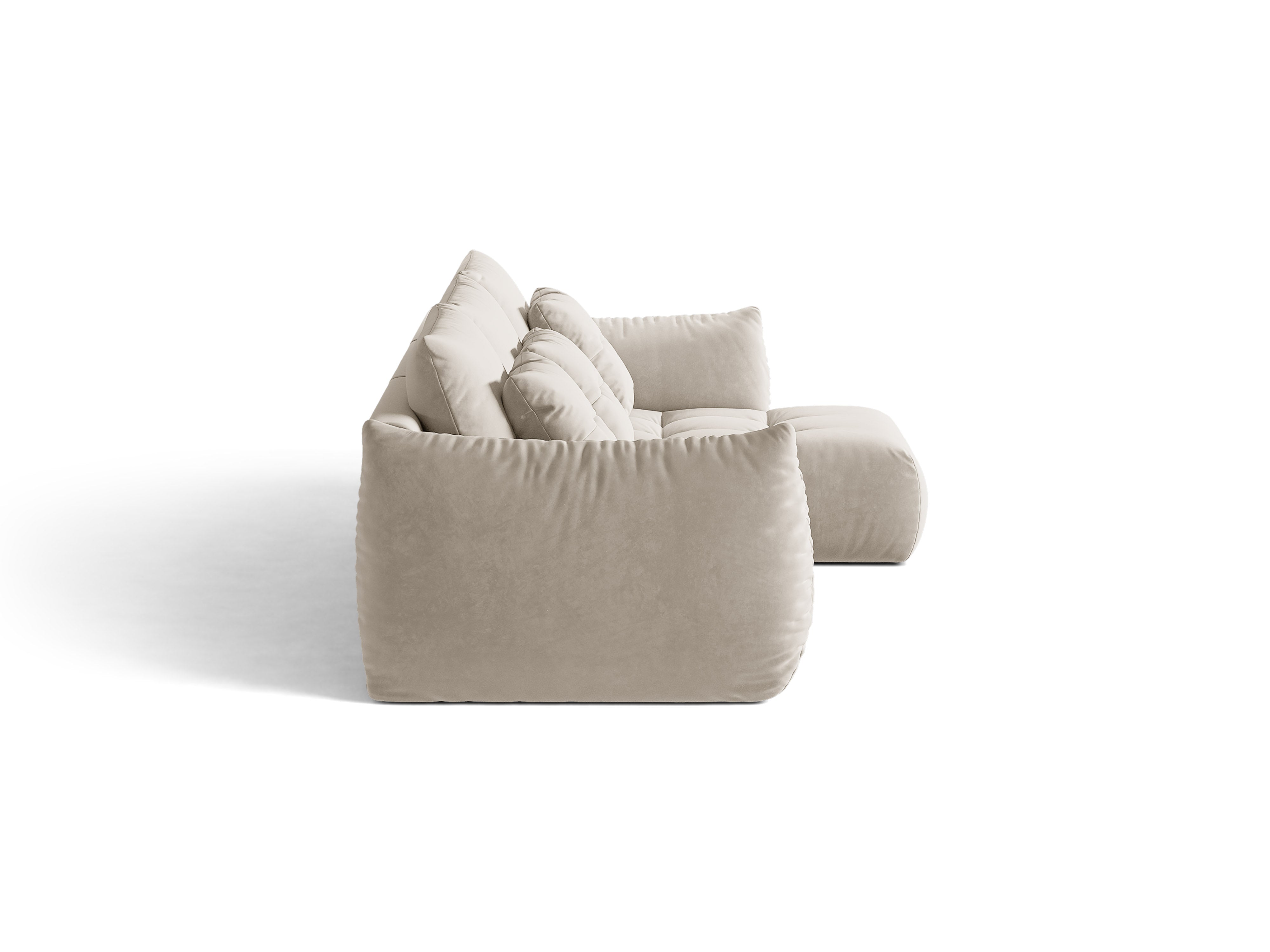 Micadoni Bloom Ecksofa 6-Sitzer Rechts Samt Casino Helles Beige