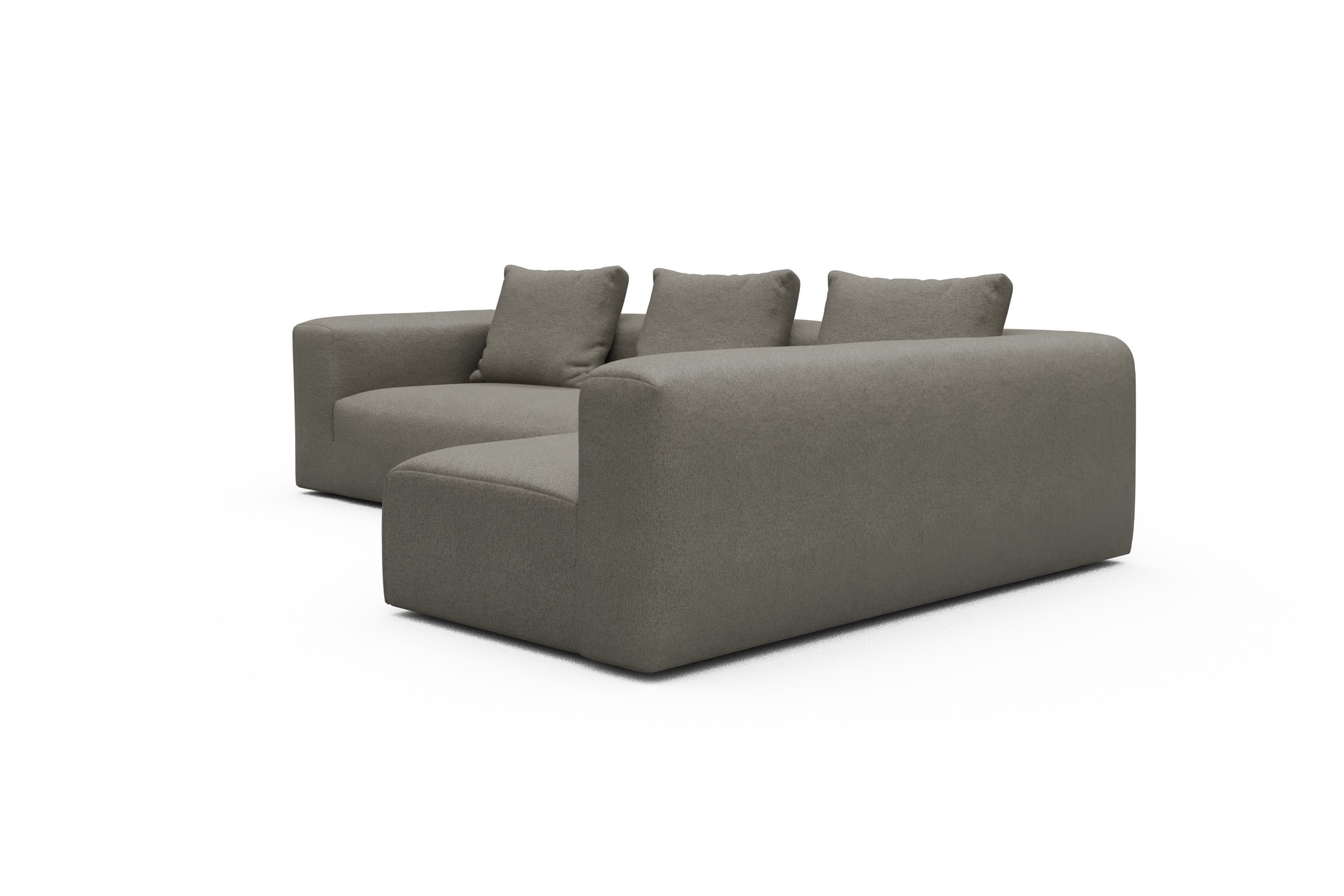 Ecksofa Fred 2x 2,5-Sitzer rechts offen Denari-Warm-Grey