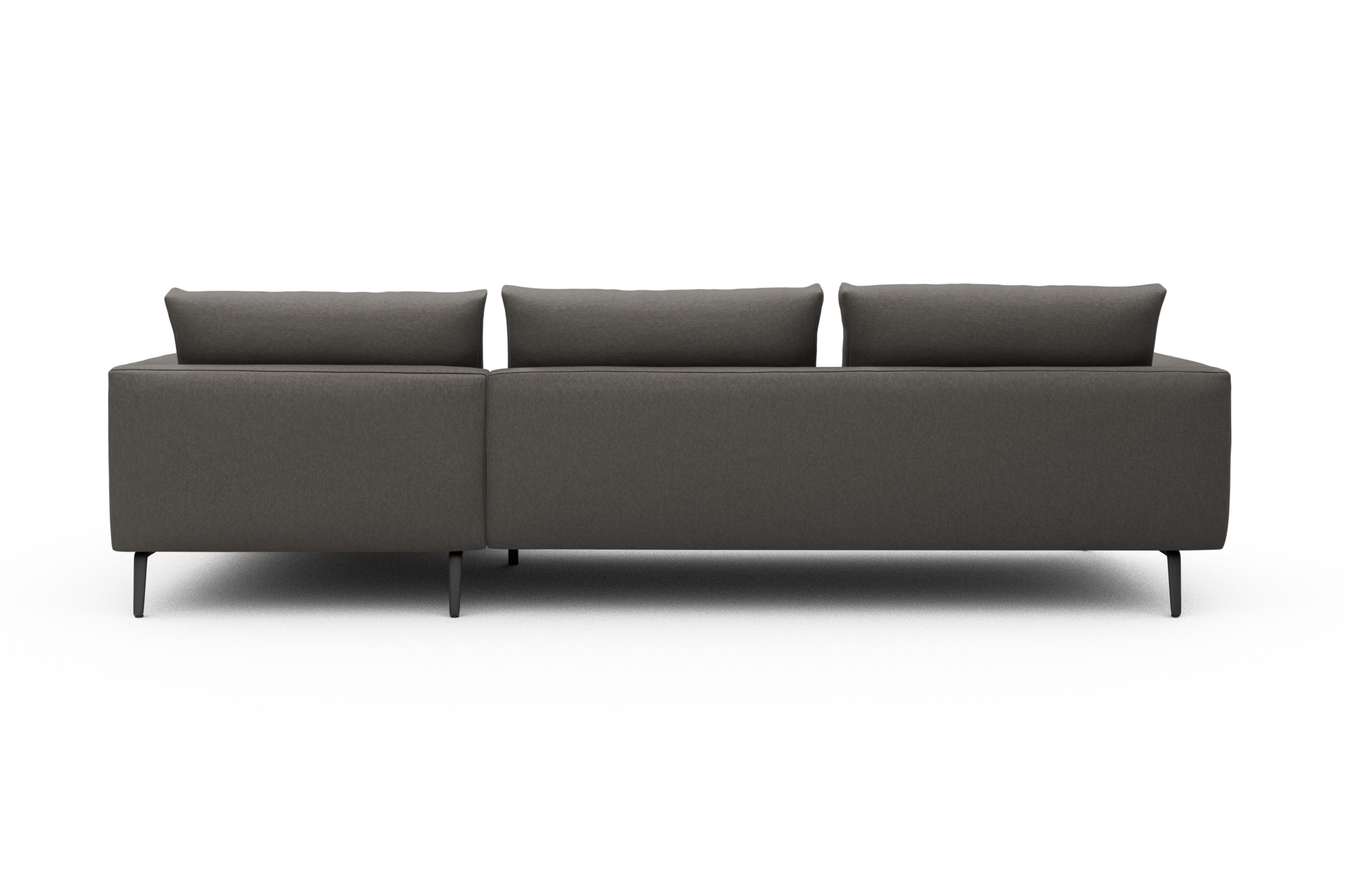 Ecksofa Karl Chaiselongue rechts mit 2,5-Sitzer Satya-Taupe