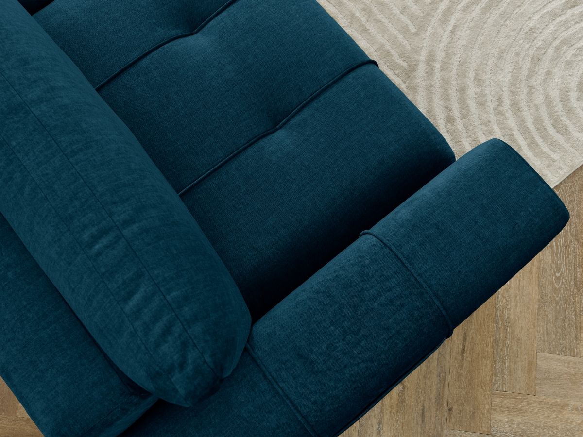 Bobochic Arsene Schlafsofa 3-Sitzer mit Bettkasten Samt Blau
