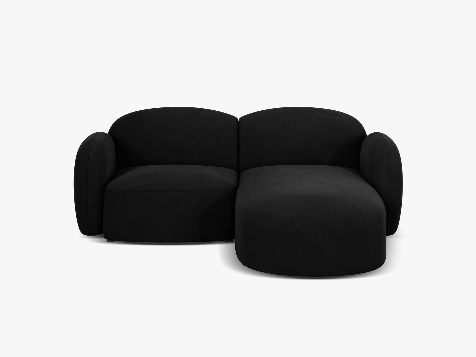 Micadoni Ecksofa Blair 3-Sitzer Rechts Samt Casino Schwarz