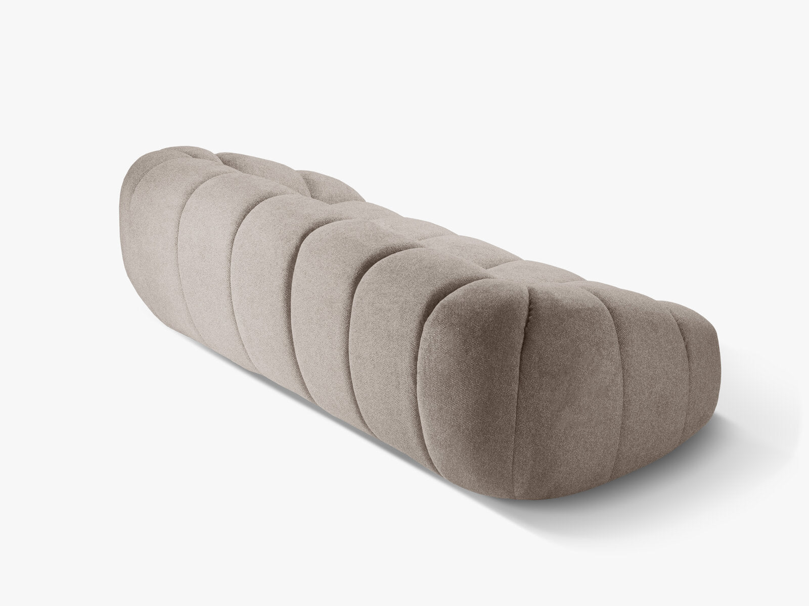 Micadoni Sofa Diana 4-Sitzer Strukturierter Samtstoff Dunkelbeige