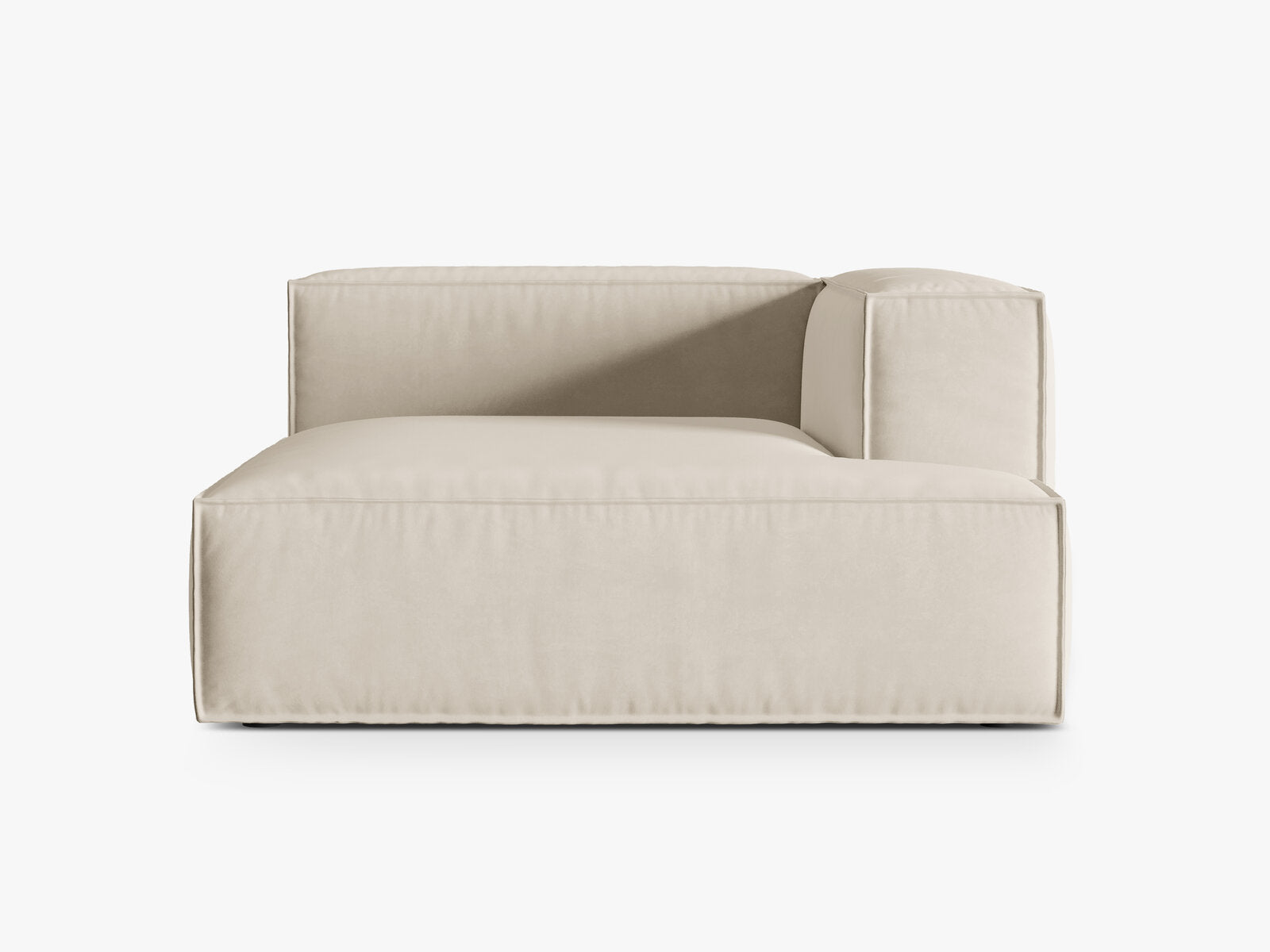 Micadoni Recamiere Nuria Groß 1-Sitzer Rechts Samt Beige
