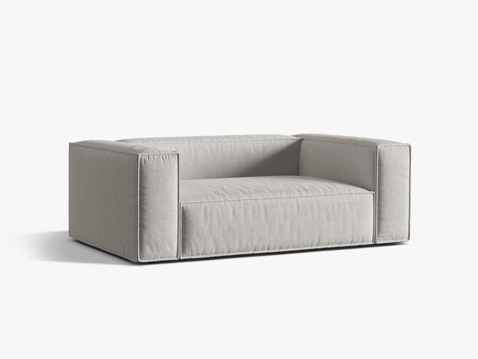 Micadoni Sofa Nuria 2-Sitzer Strukturierter Stoff Hellgrau