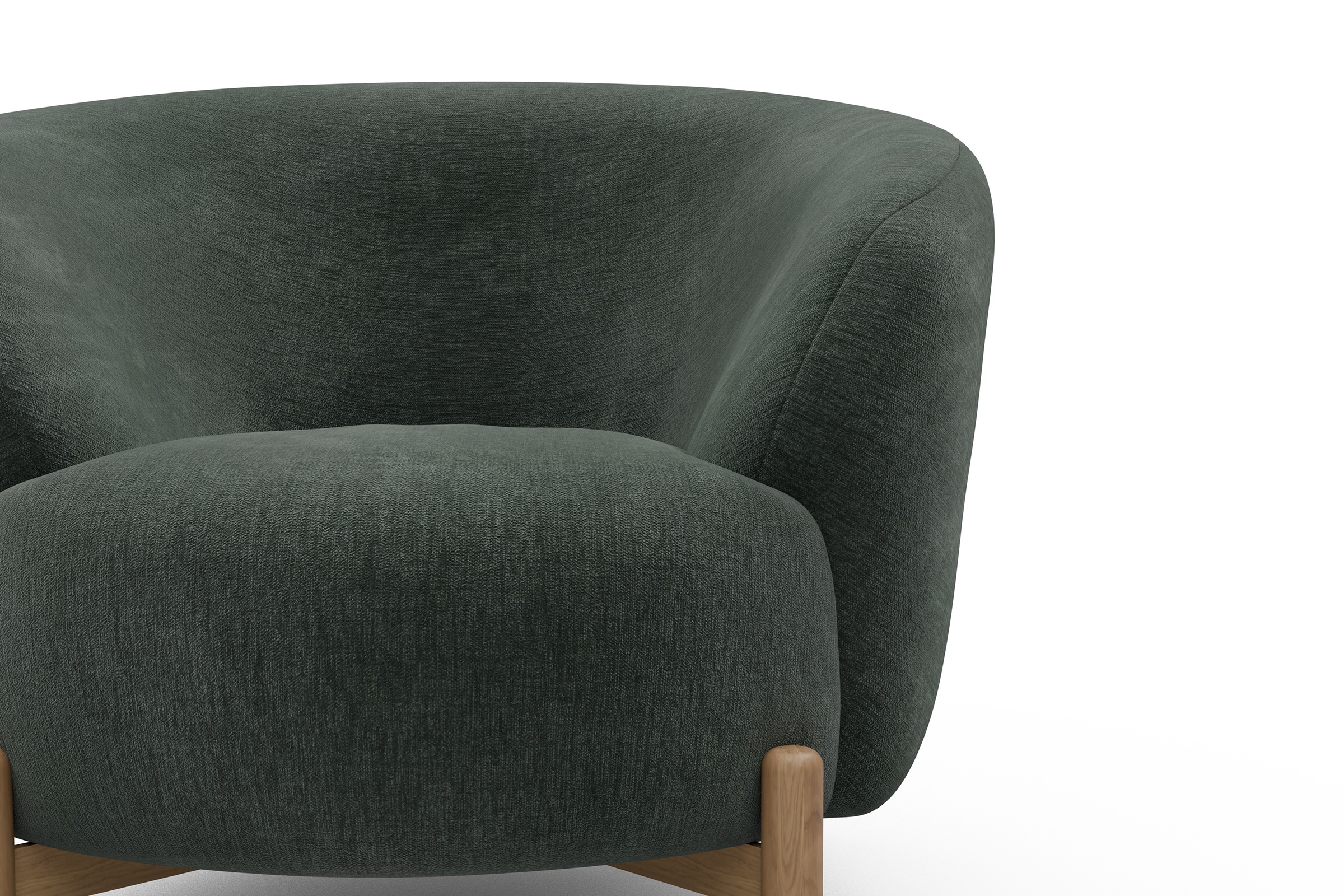 Sessel Ronda Holzbeine Eiche Natur Smooth-Laurel-Green